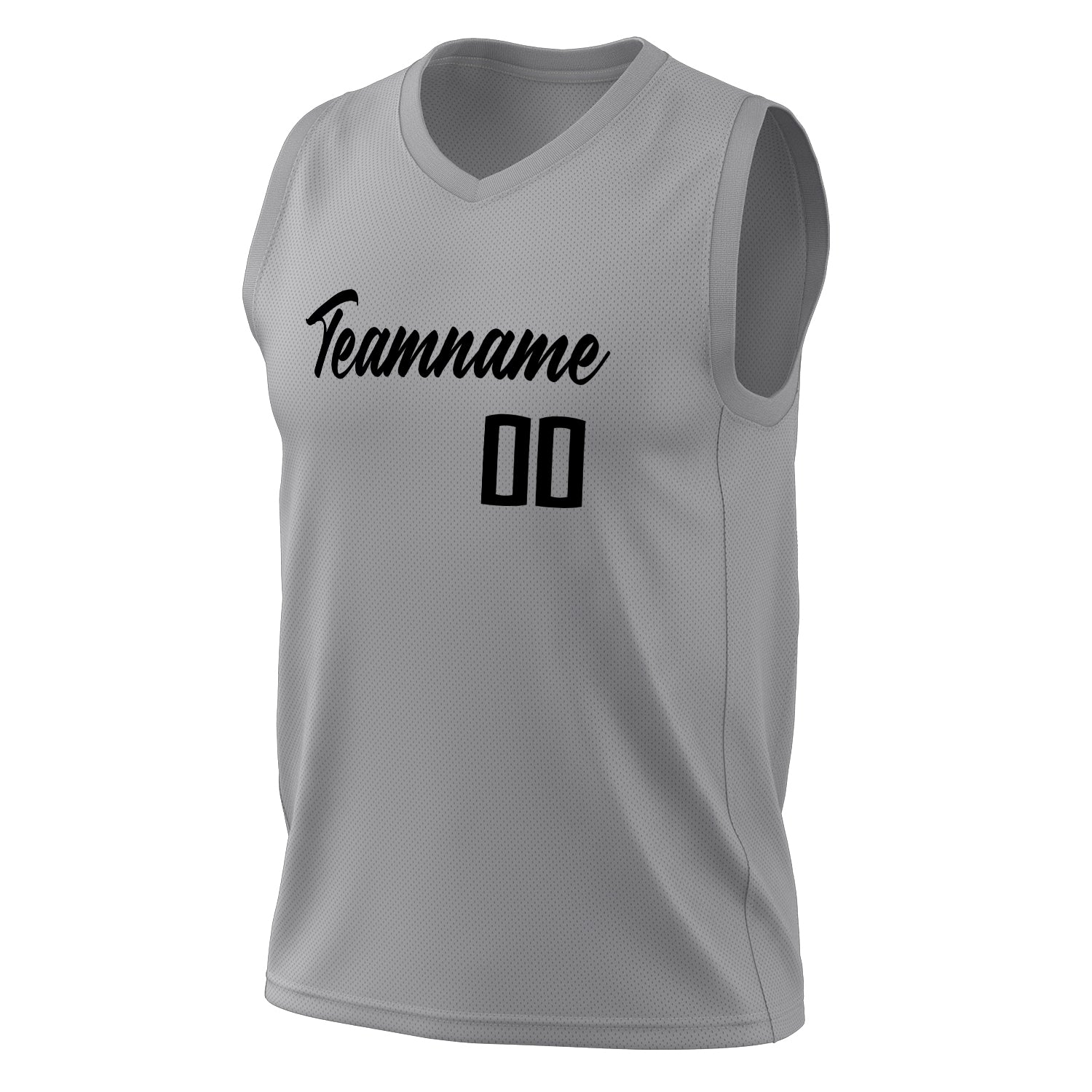 Benutzerdefiniertes Professionelles Grau Schwarz Basketballtrikot