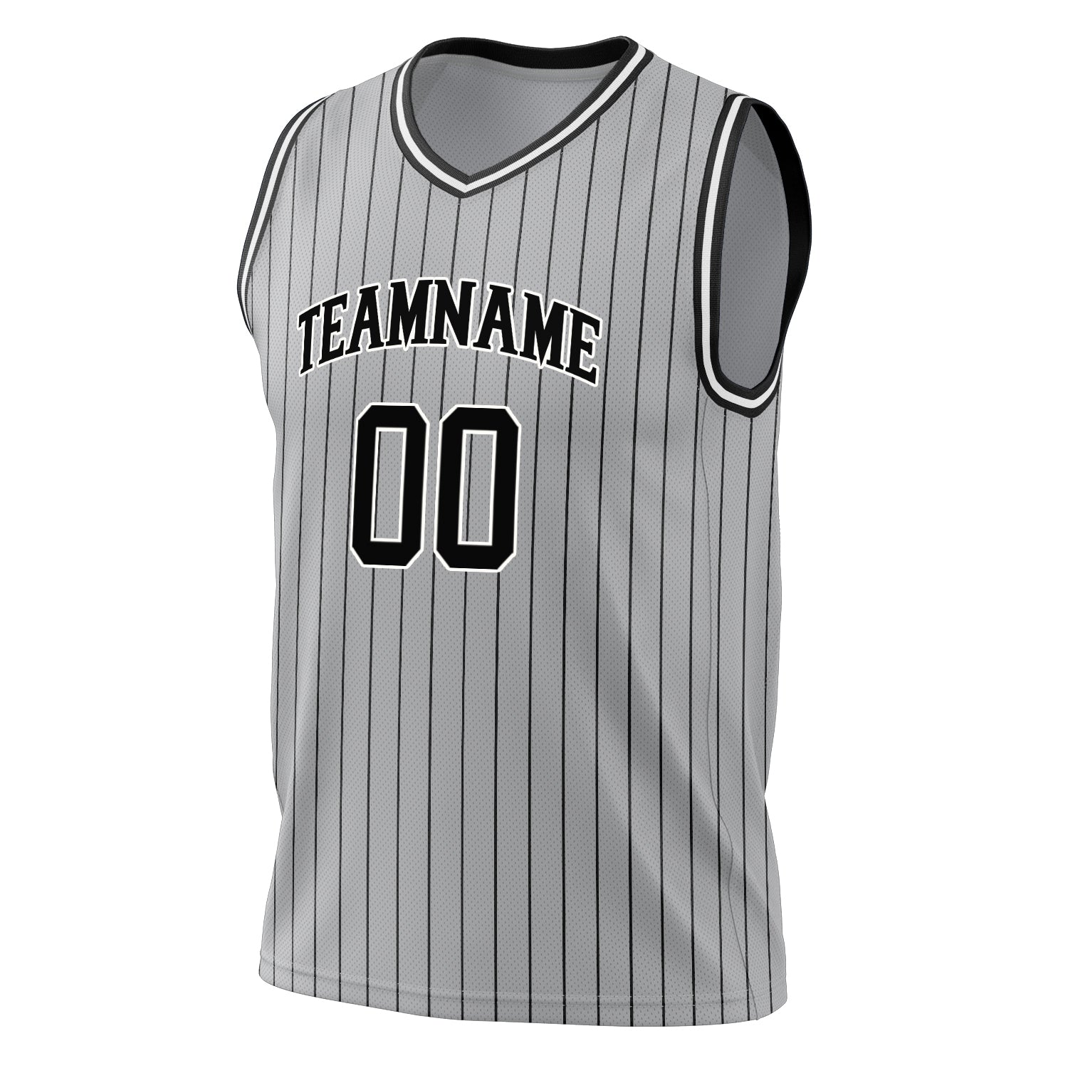 Benutzerdefiniertes Professionelles Grau Schwarz Basketballtrikot