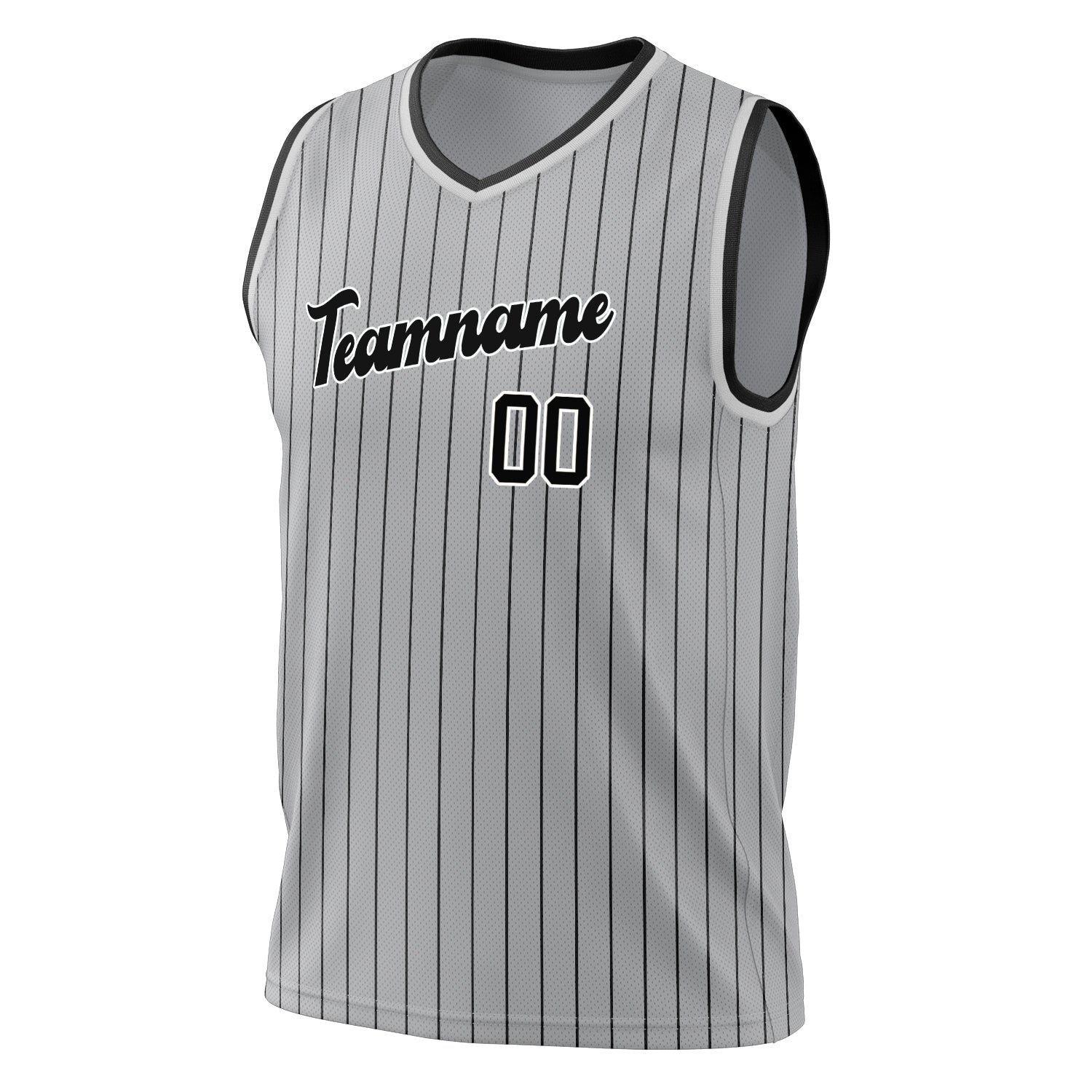 Benutzerdefiniertes Professionelles Grau Schwarz Basketballtrikot