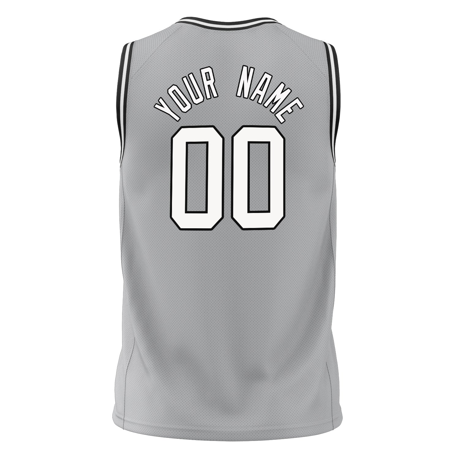 Benutzerdefiniertes Professionelles Grau Weiß Basketballtrikot