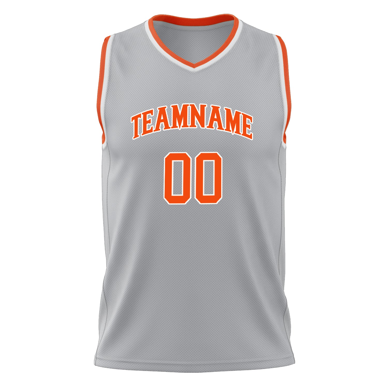 Benutzerdefiniertes Professionelles Grau Orange Basketballtrikot