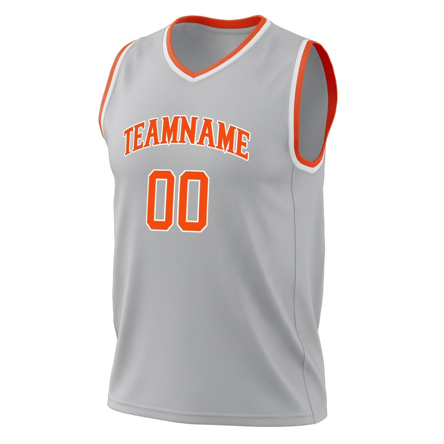 Benutzerdefiniertes Professionelles Grau Orange Basketballtrikot