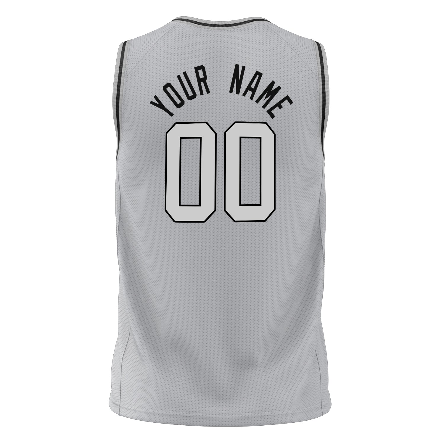 Benutzerdefiniertes Professionelles Grau Schwarz Basketballtrikot