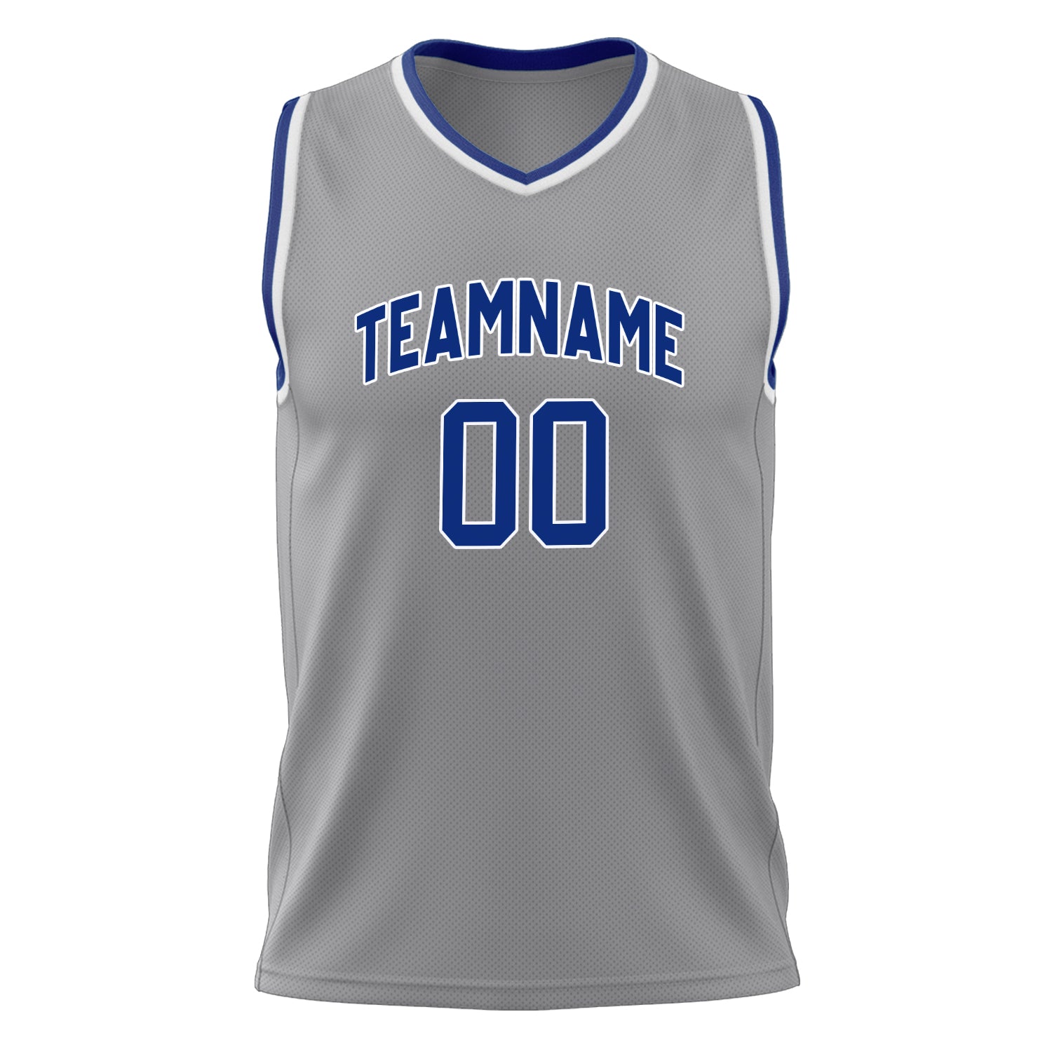 Custom Professional Gray Royal Blue Basketball Jersey