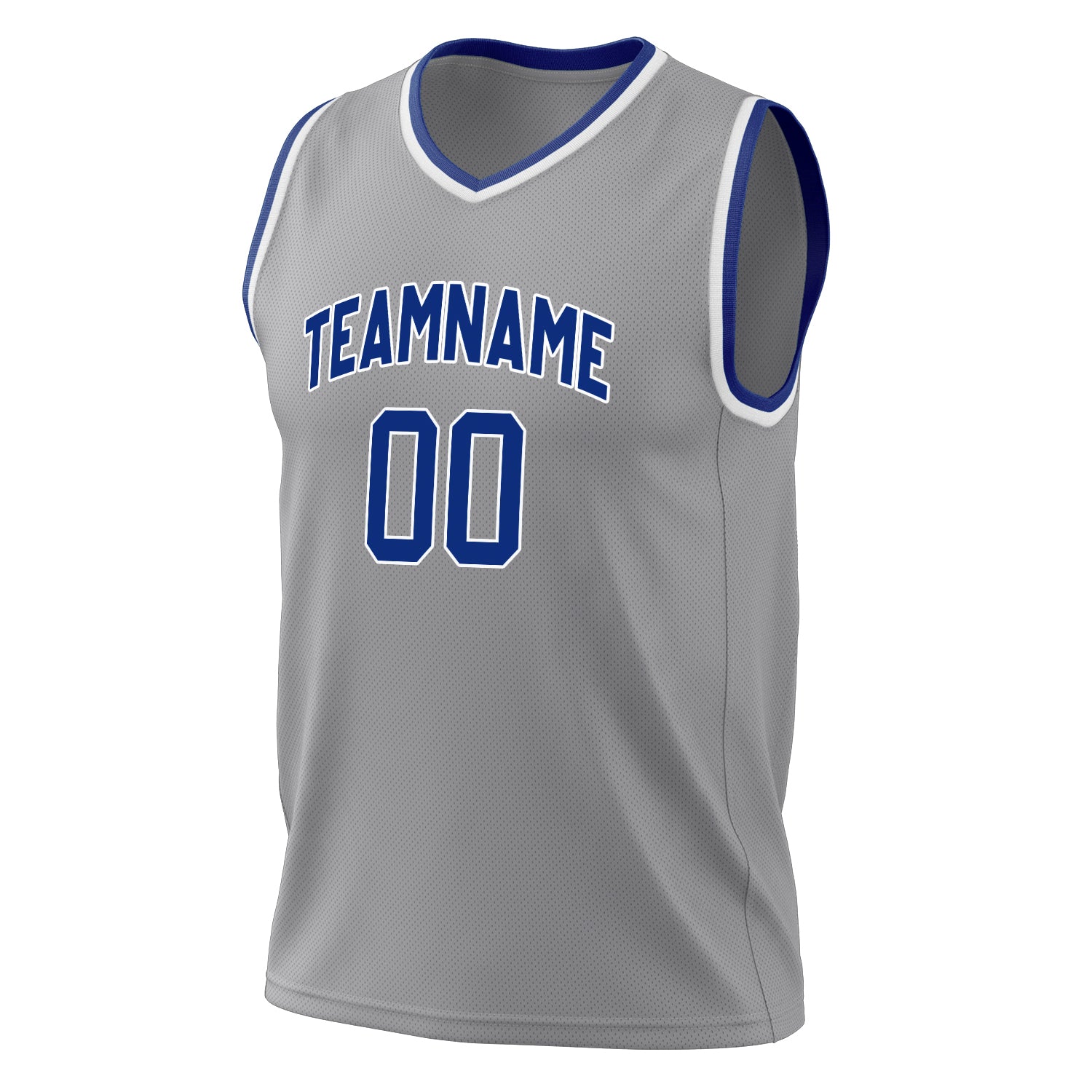 Custom Professional Gray Royal Blue Basketball Jersey