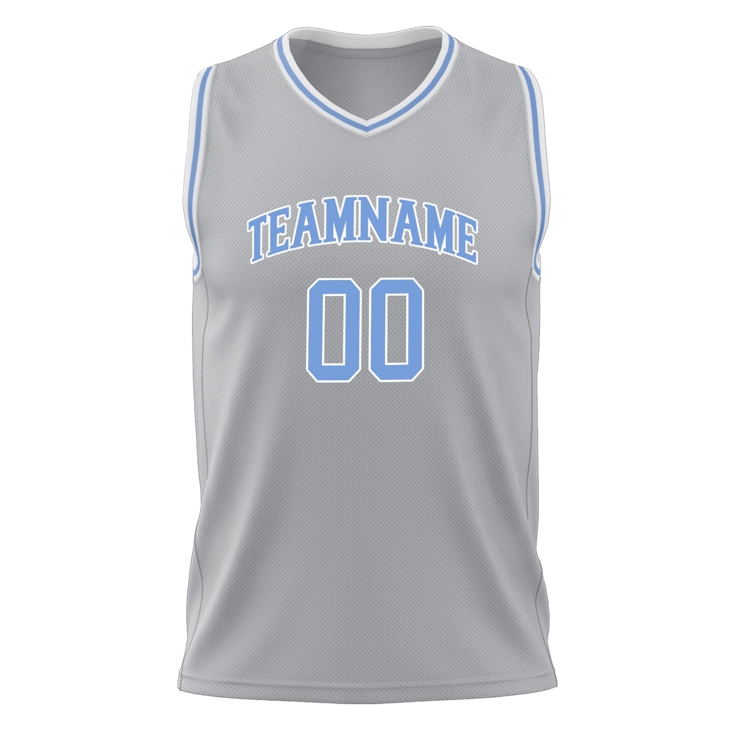 Custom Professional Gray Light Blue Basketball Jersey