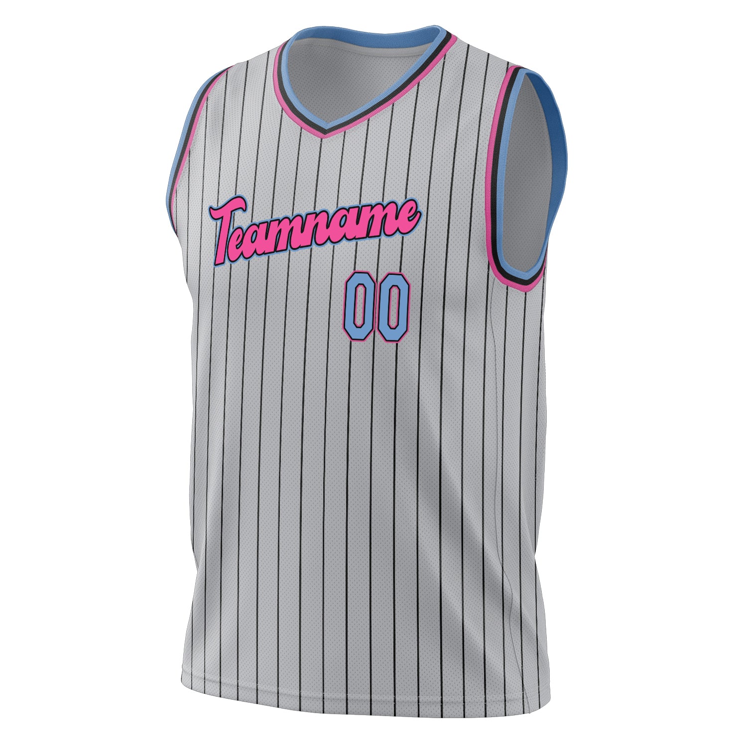 Benutzerdefiniertes Professionelles Grau Rosa Basketballtrikot