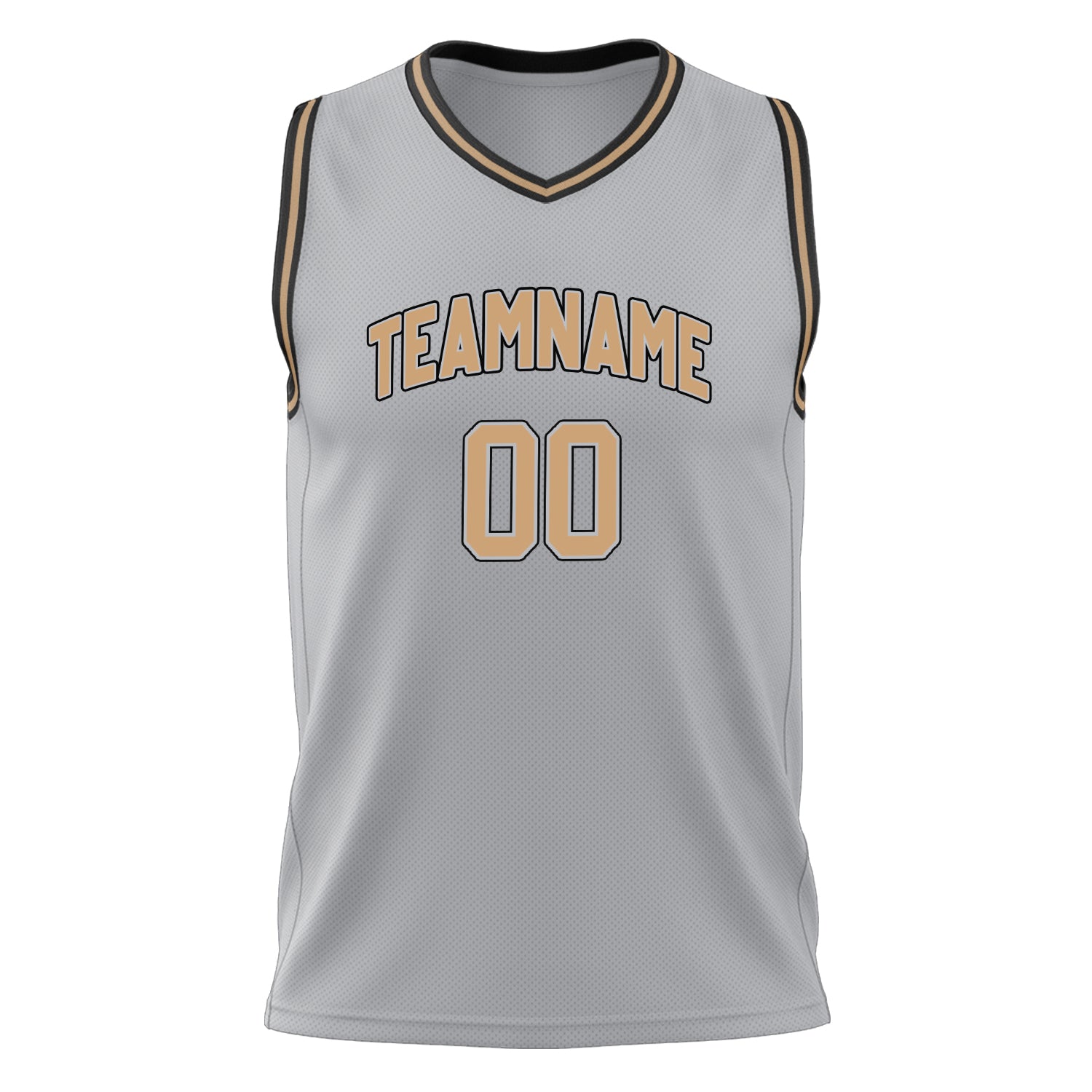 Custom Professional Gray Gold Basketball Jersey