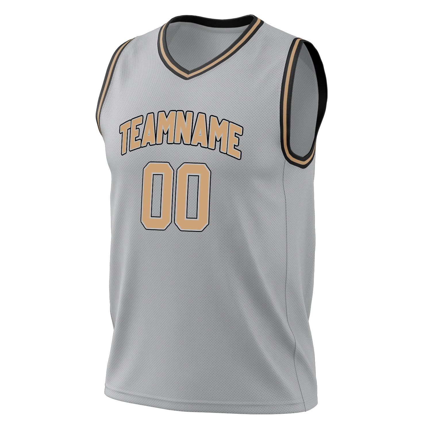 Benutzerdefiniertes Professionelles Grau Gold Basketballtrikot