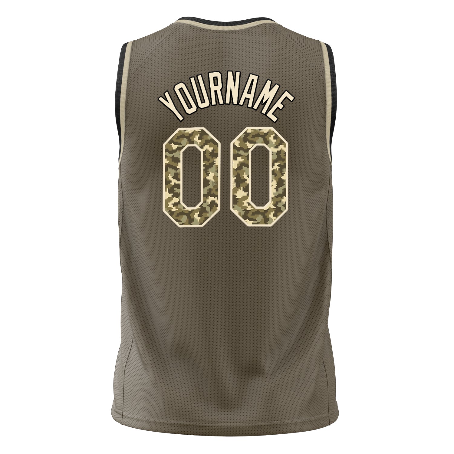 Custom Professional Olive Camo Basketball Jersey