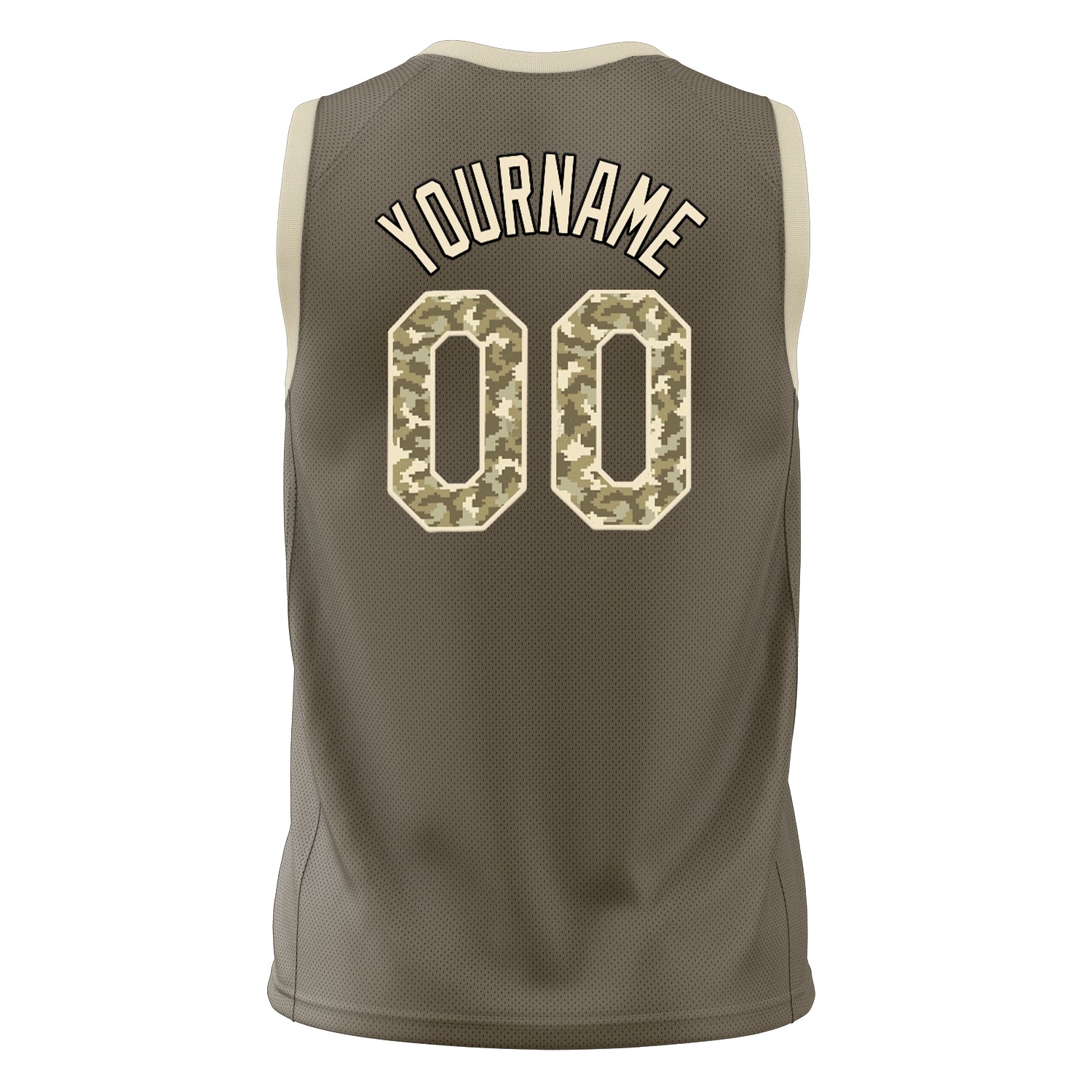 Custom Professional Olive Camo Basketball Jersey