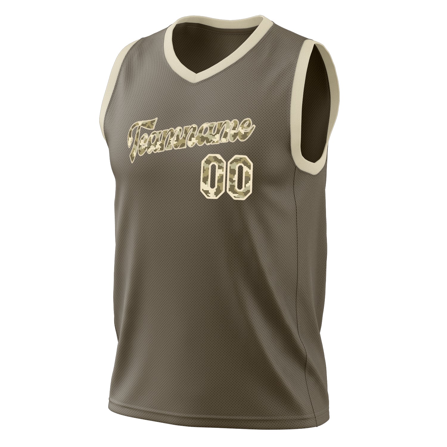 Custom Professional Olive Camo Basketball Jersey