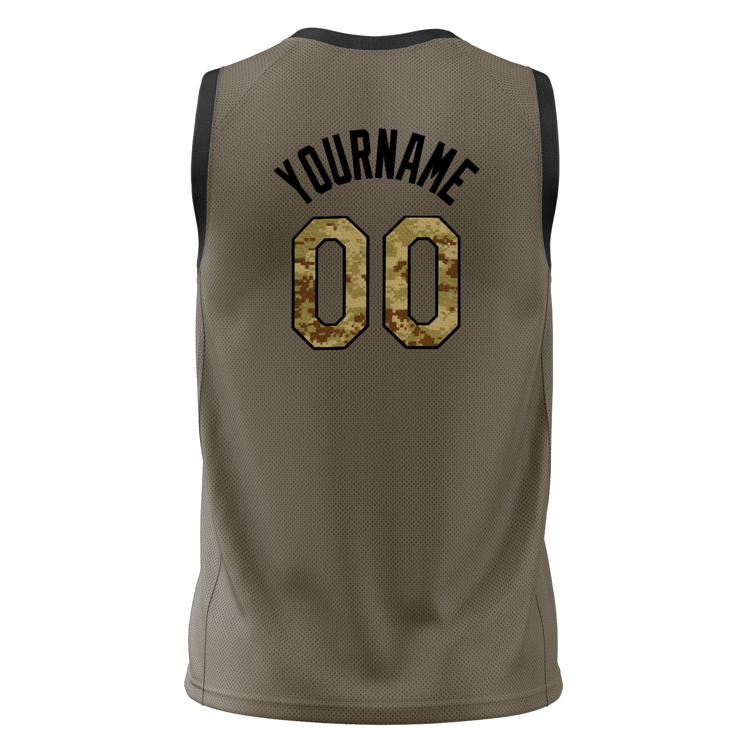 Custom Professional Olive Camo Basketball Jersey