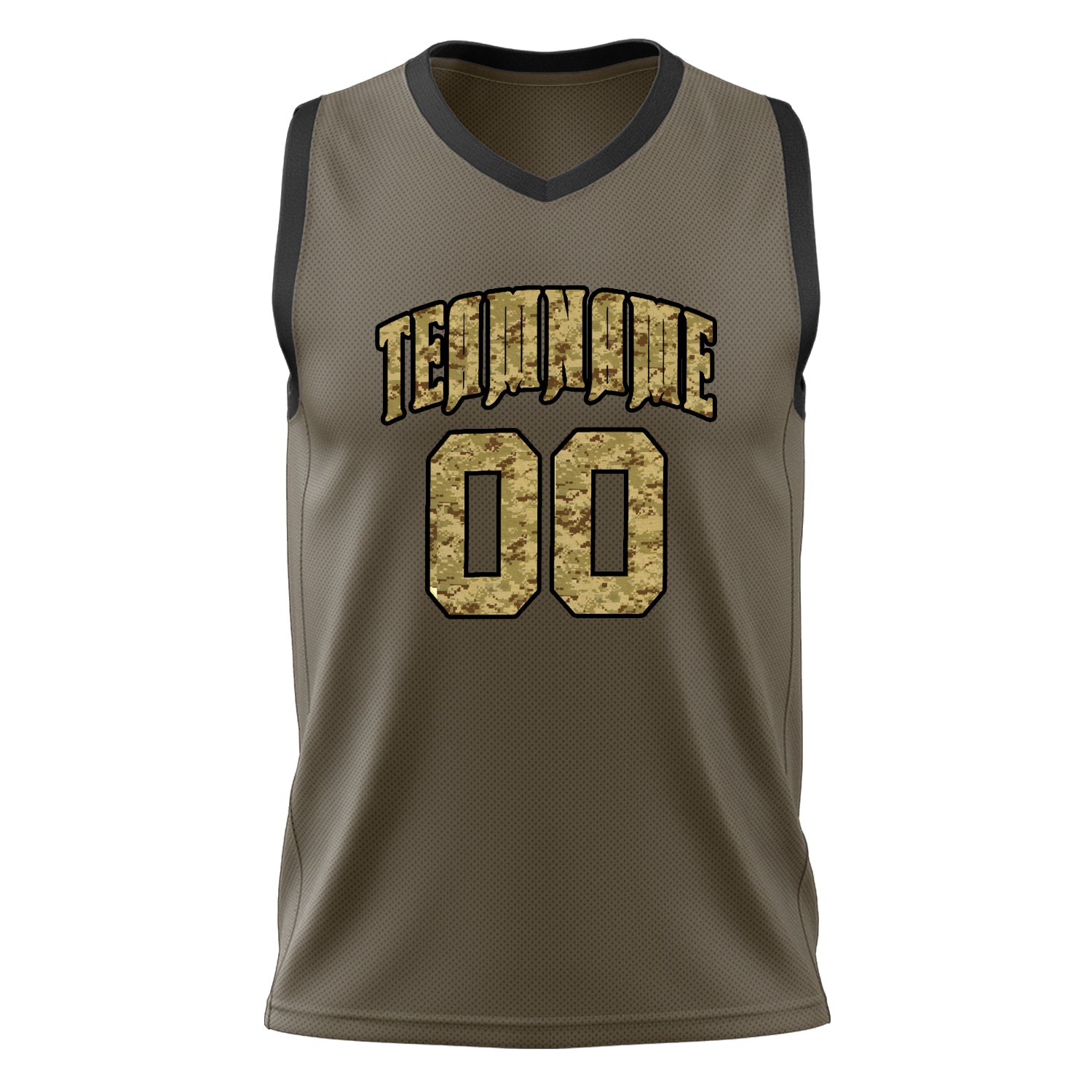 Custom Professional Olive Camo Basketball Jersey