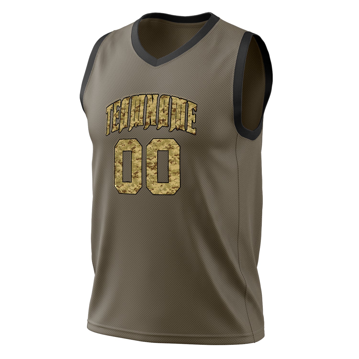 Custom Professional Olive Camo Basketball Jersey