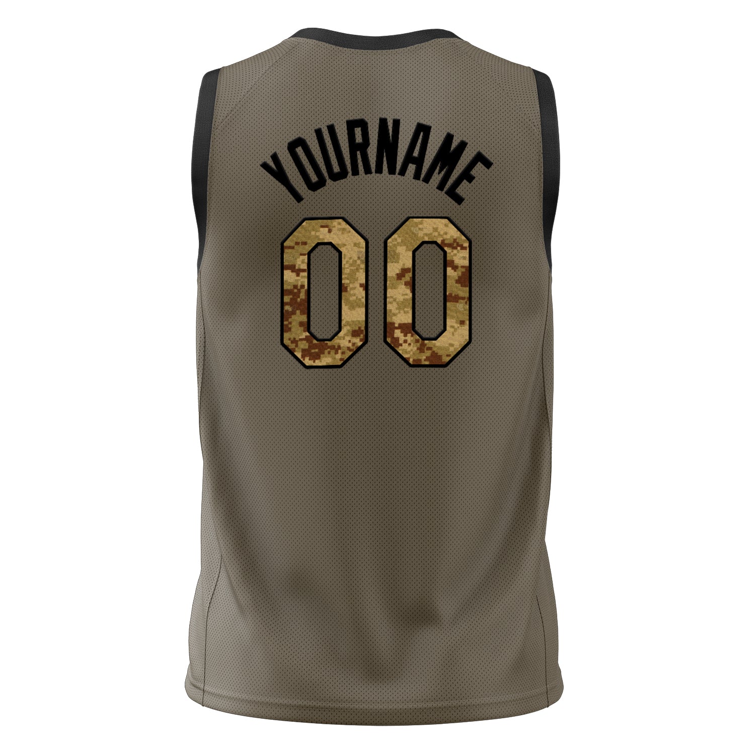 Custom Professional Olive Camo Basketball Jersey