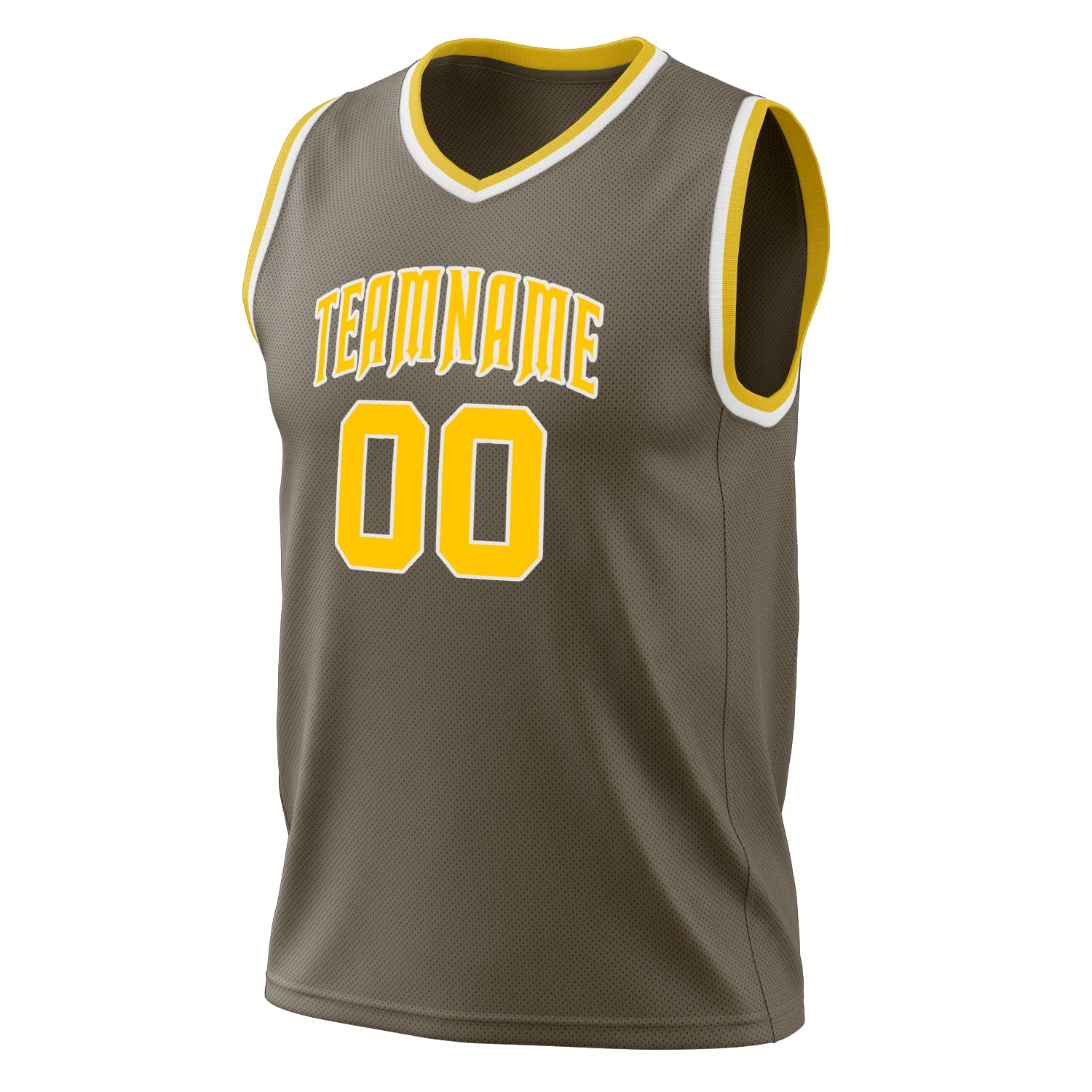 Custom Professional Olive Gold Basketball Jersey
