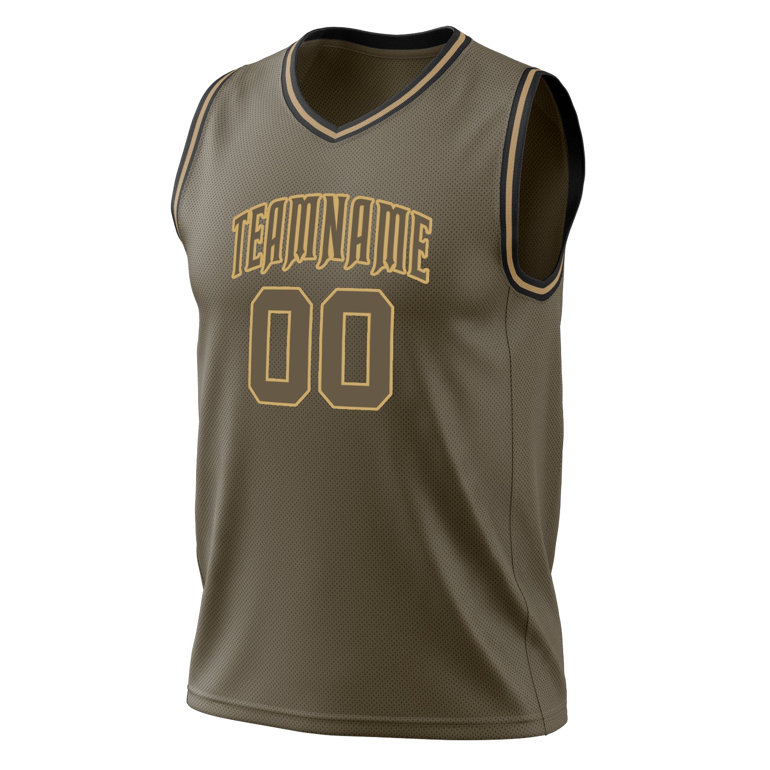 Custom Professional Olive Old Gold Basketball Jersey