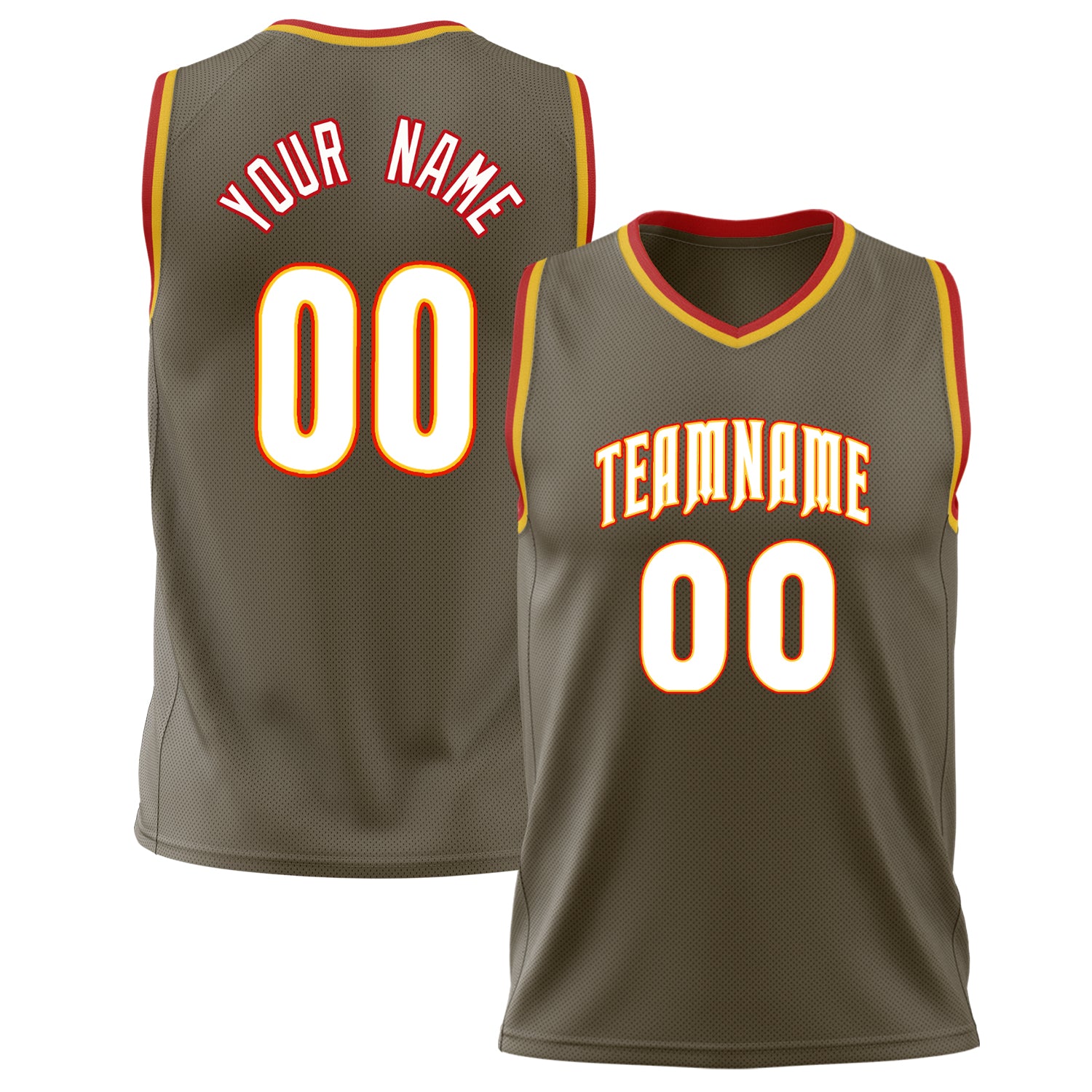 Benutzerdefiniertes Professionelles Oliv Weiß Basketballtrikot BS02240626LJ133