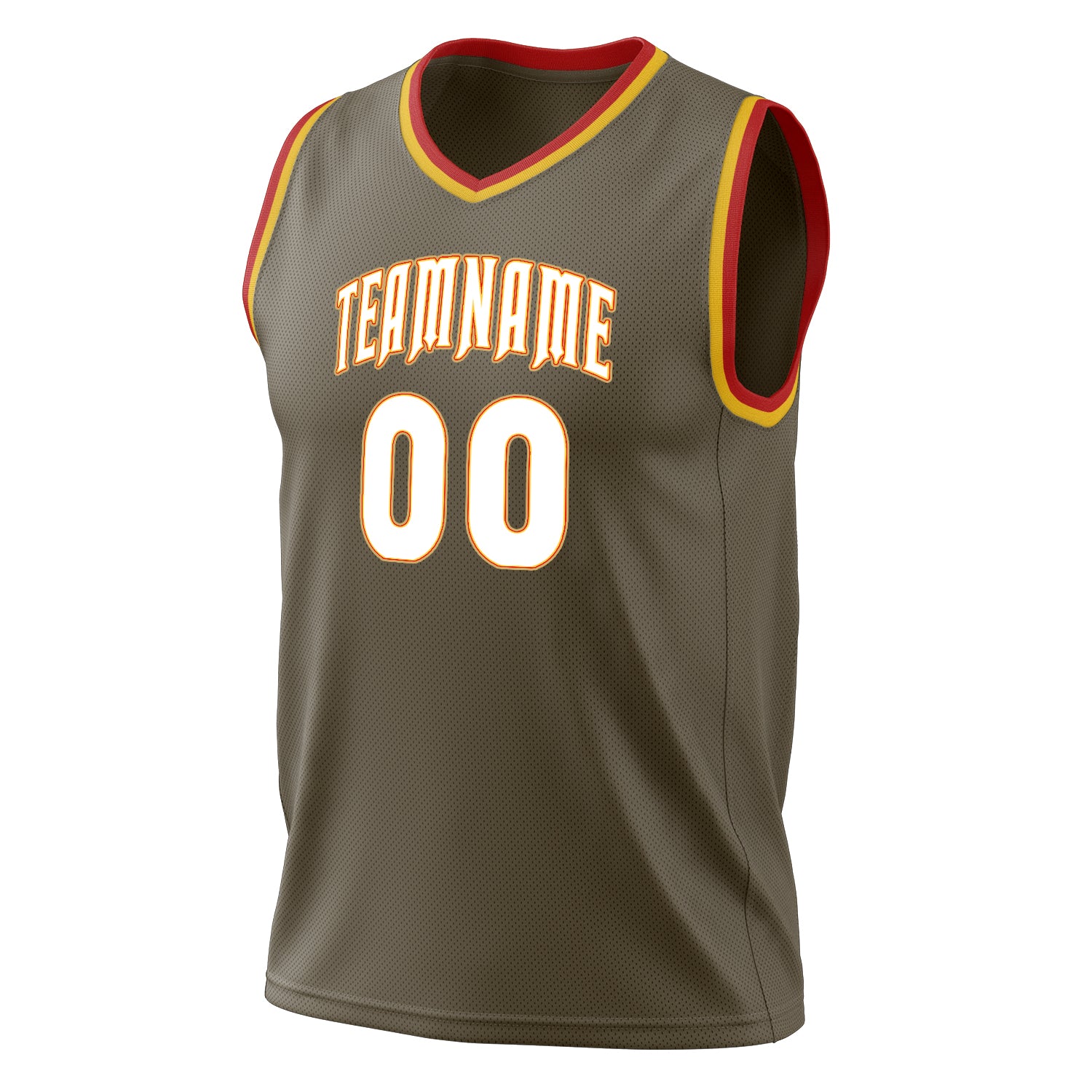 Custom Professional Olive White Basketball Jersey