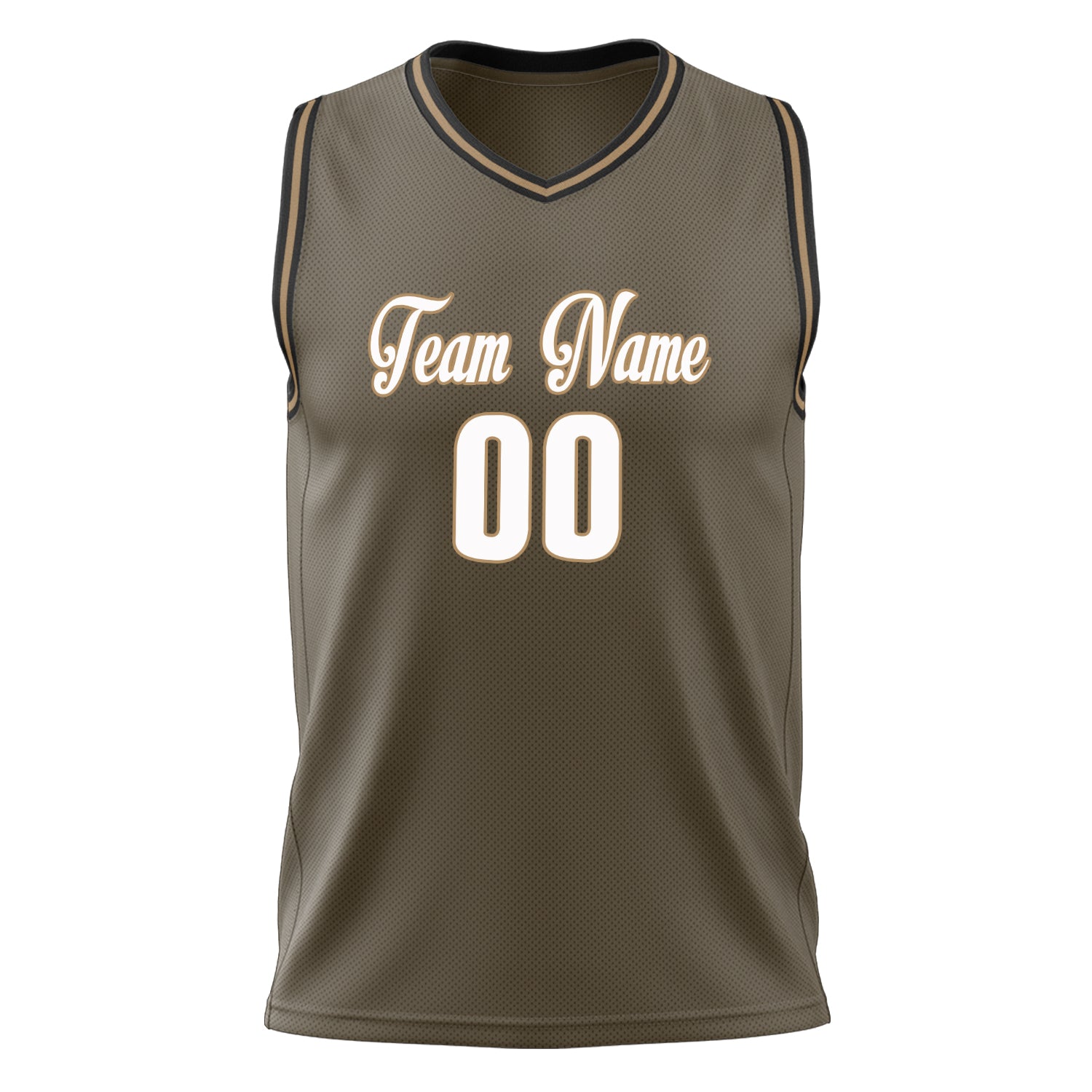 Custom Professional Olive White Basketball Jersey