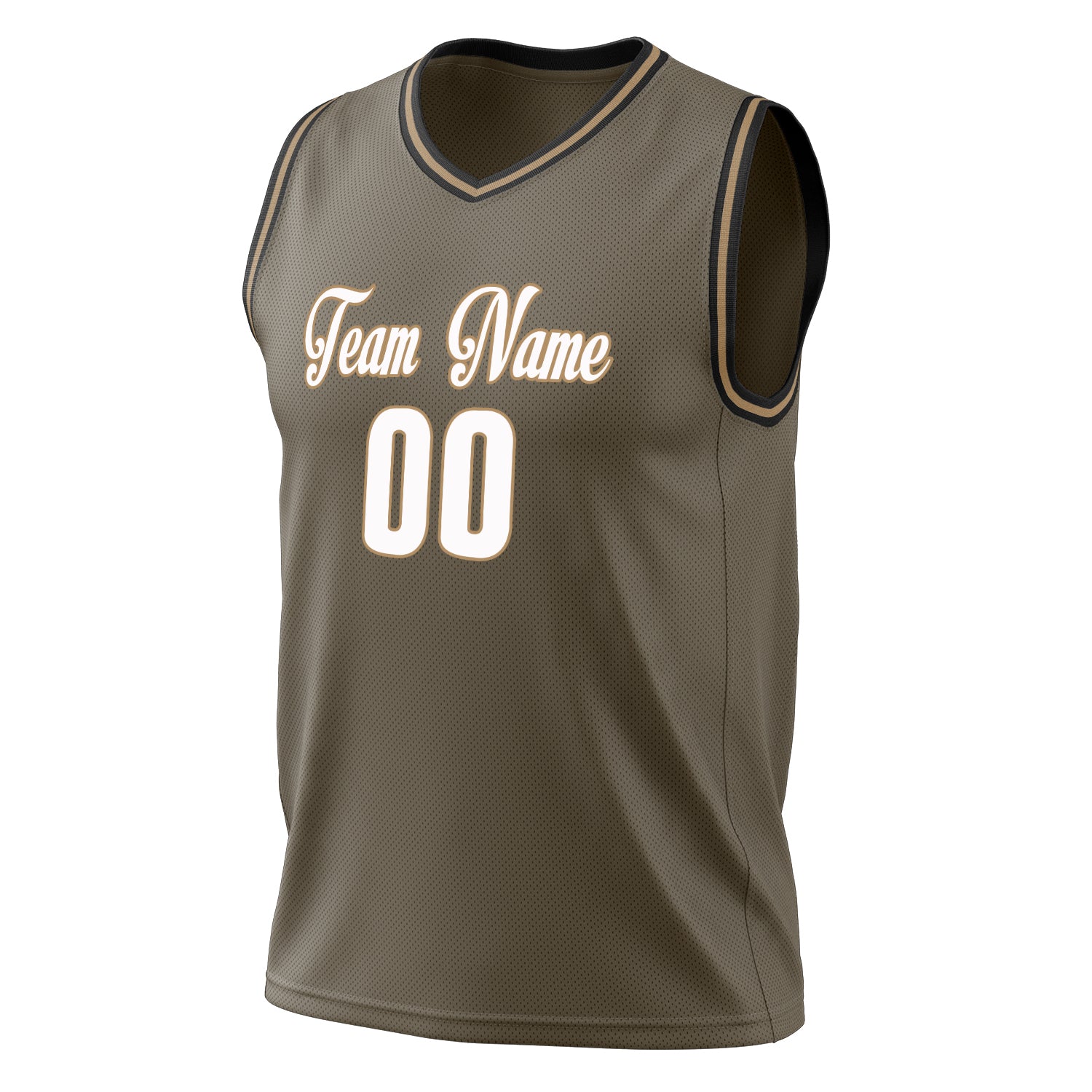 Custom Professional Olive White Basketball Jersey