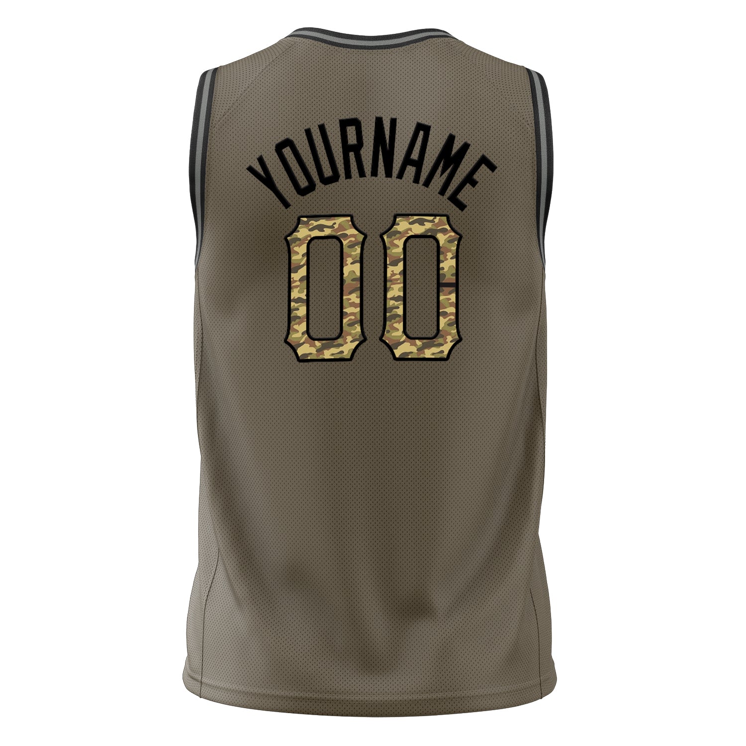 Custom Professional Olive Camo Basketball Jersey