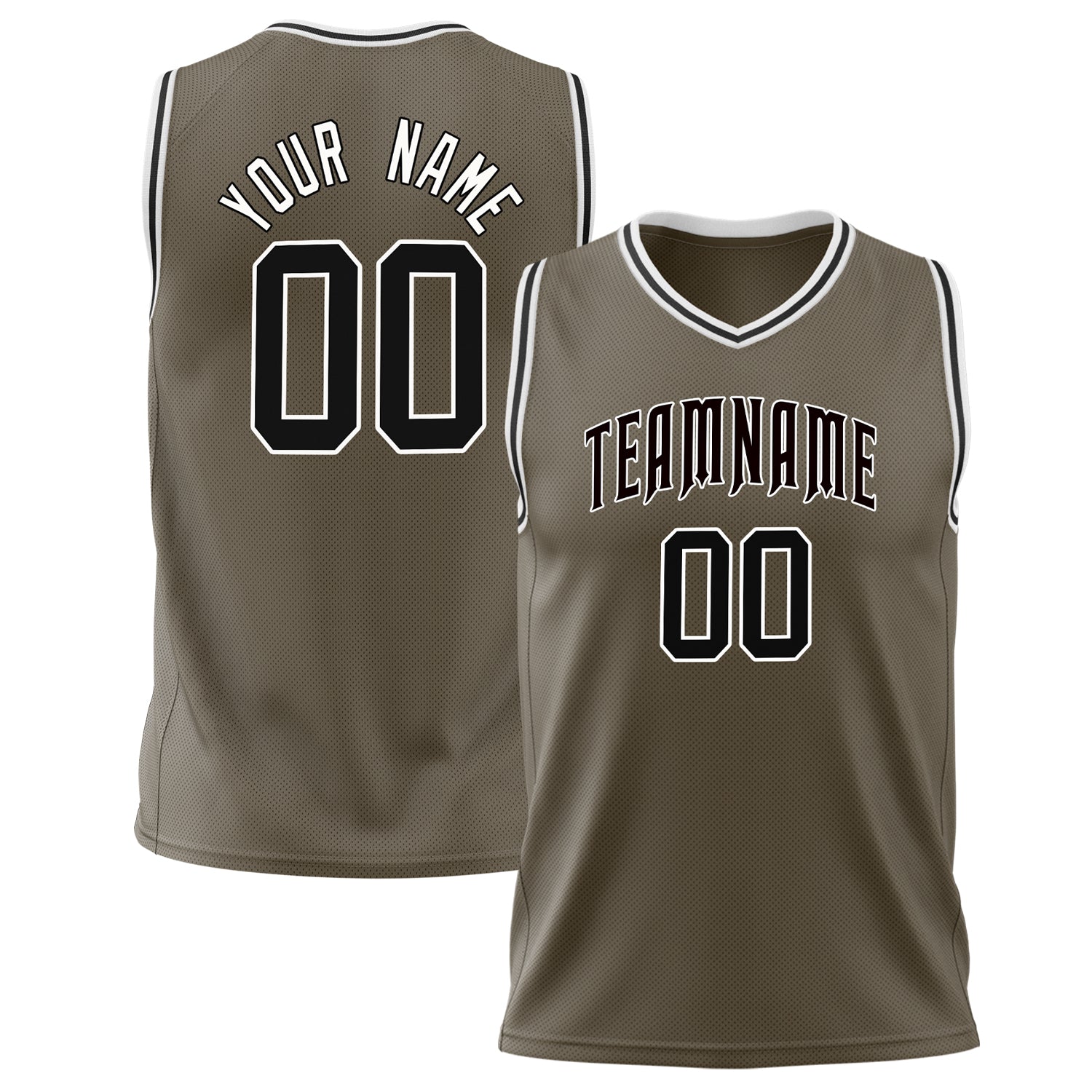Benutzerdefiniertes Professionelles Oliv Schwarz Basketballtrikot BS02240626LJ136