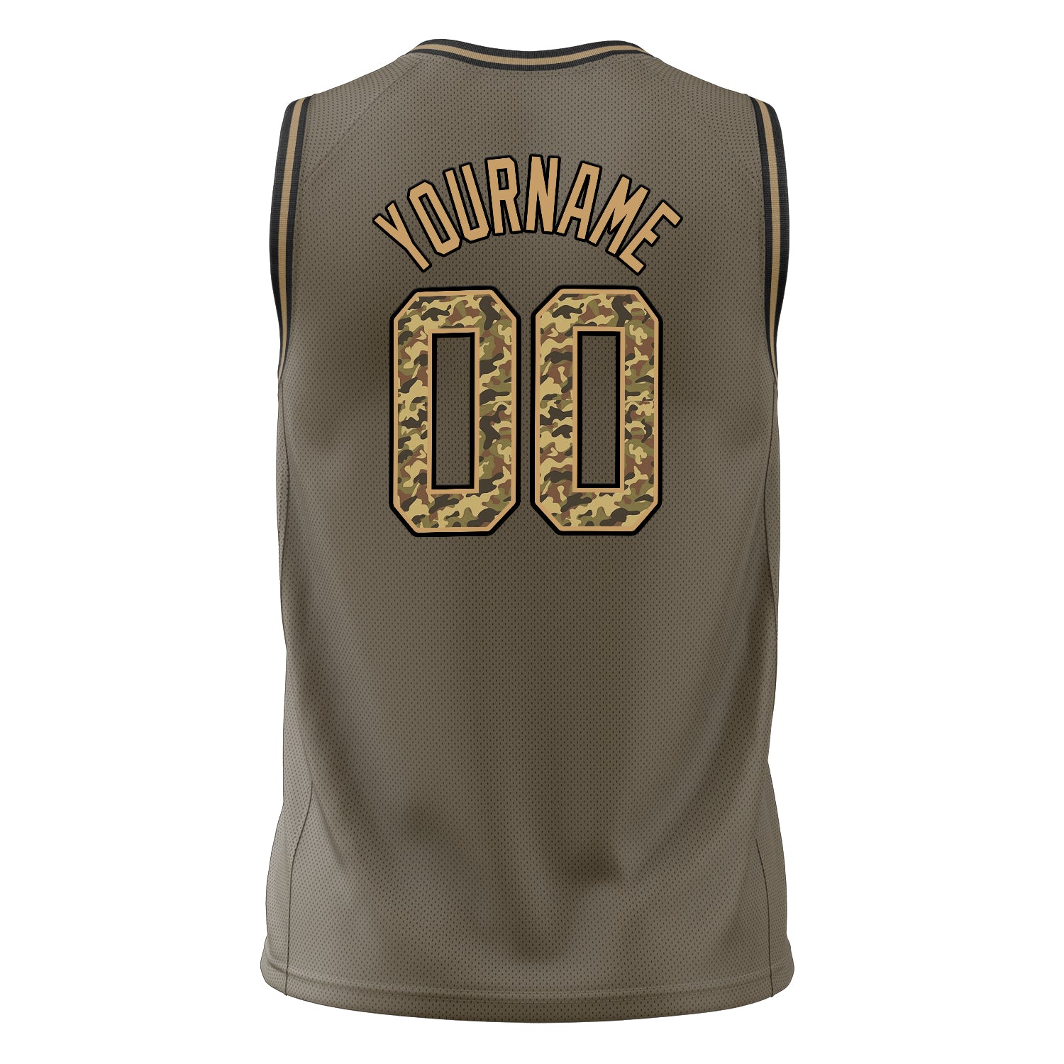 Custom Professional Olive Camo Basketball Jersey