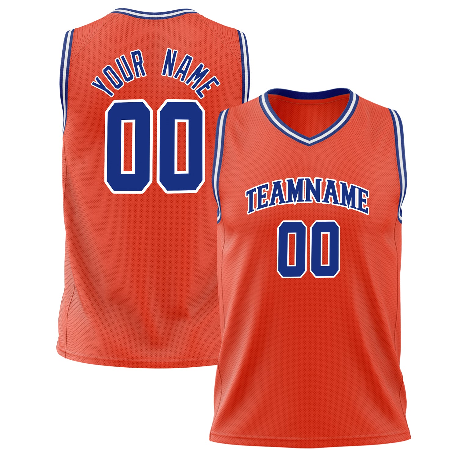 Benutzerdefiniertes Professionelles Orange Königsblau Basketballtrikot BS02240626XJ154