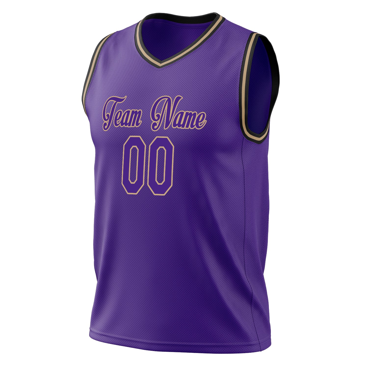 Custom Professional Purple Old Gold Basketball Jersey