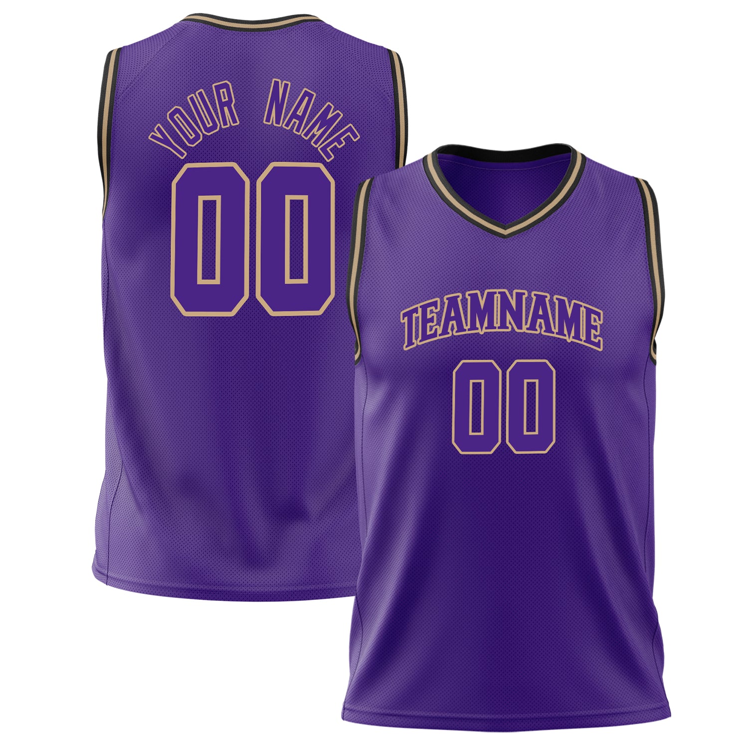 Benutzerdefiniertes Professionelles Lila Altgold Basketballtrikot BS02240626XJ189