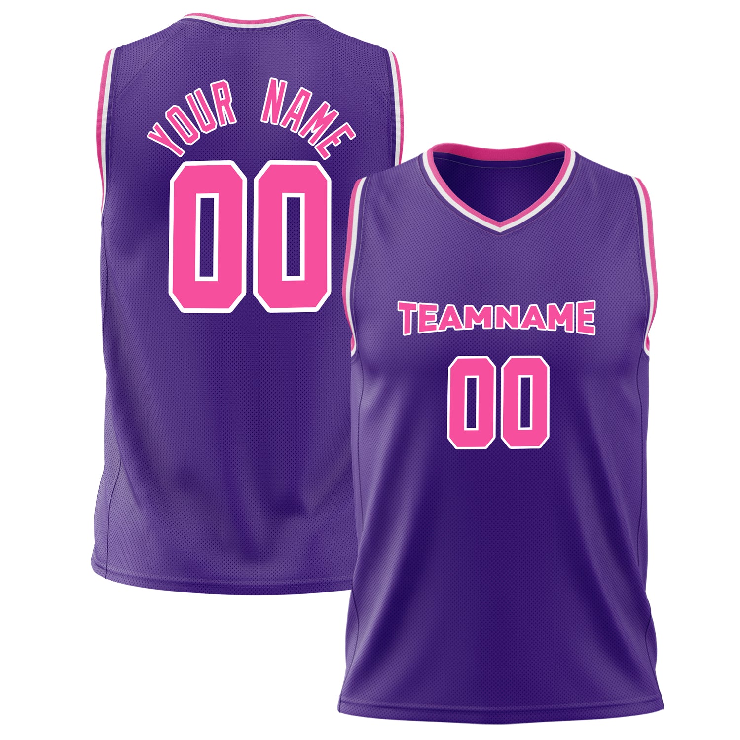 Benutzerdefiniertes Professionelles Lila Rosa Basketballtrikot BS02240626XJ191