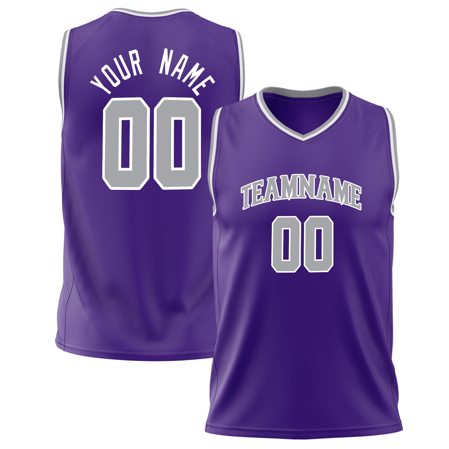 Benutzerdefiniertes Professionelles Lila Grau Basketballtrikot BS02240626XJ192
