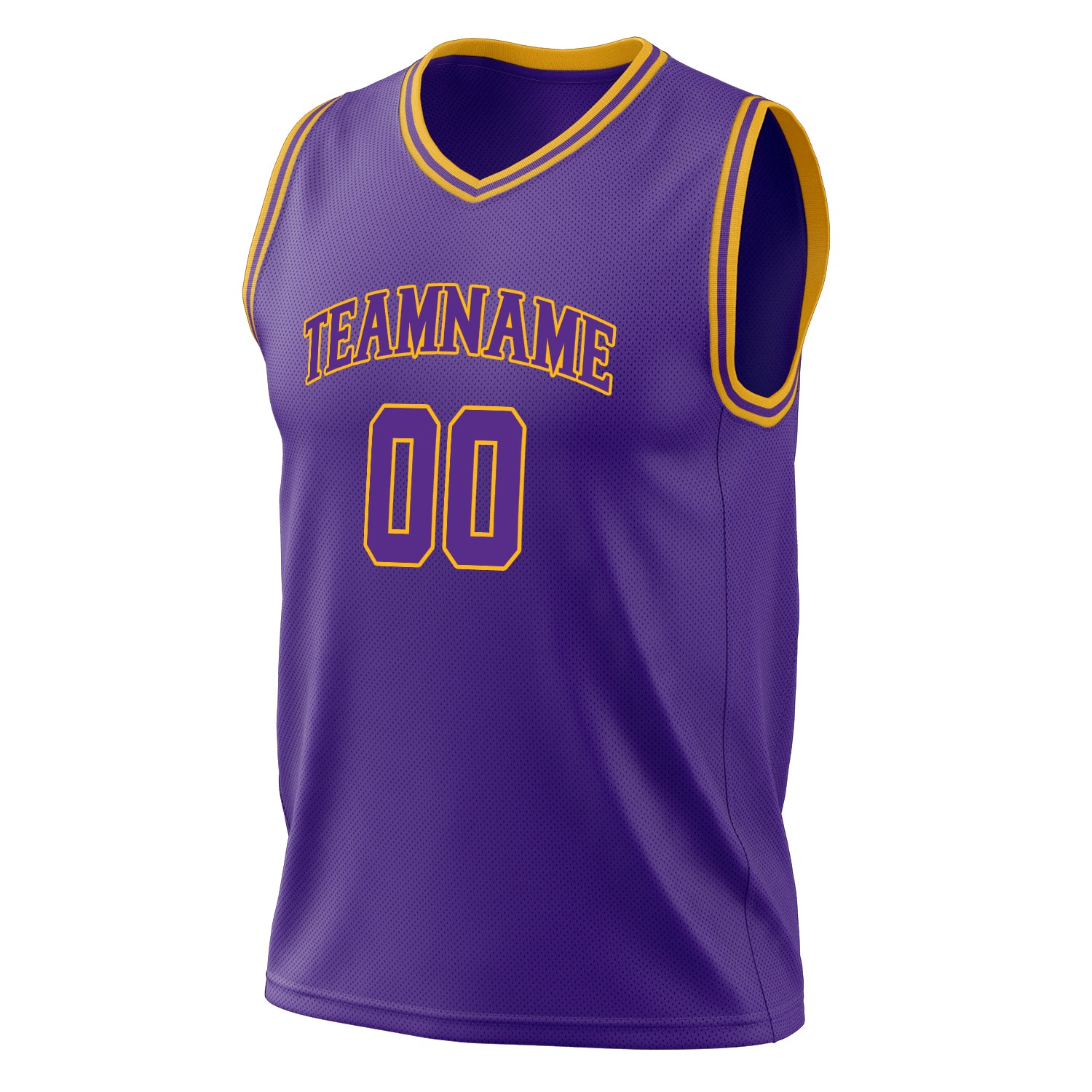 Benutzerdefiniertes Professionelles Lila Gold Basketballtrikot