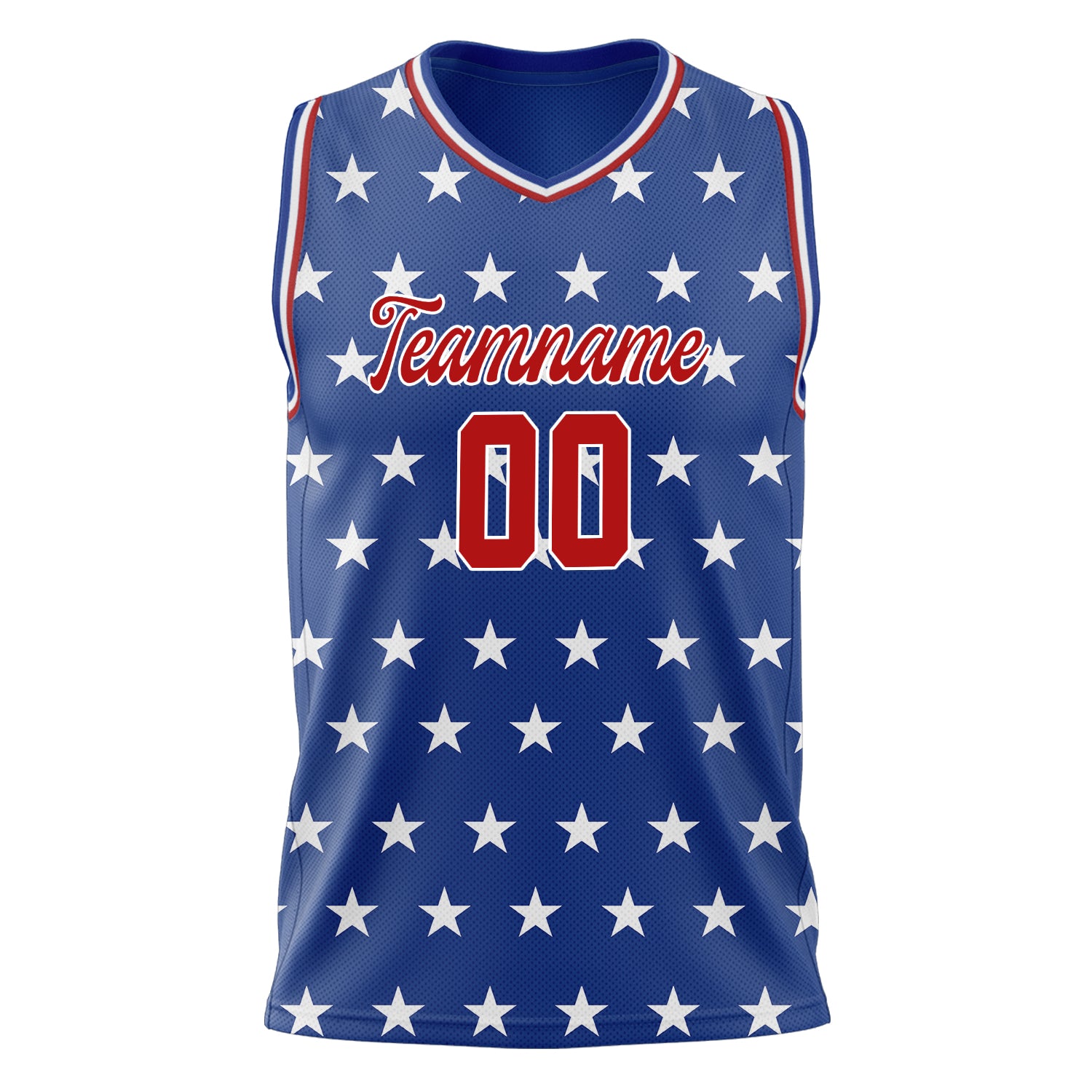 Benutzerdefiniertes Professionelles Königsblau Rot Basketballtrikot