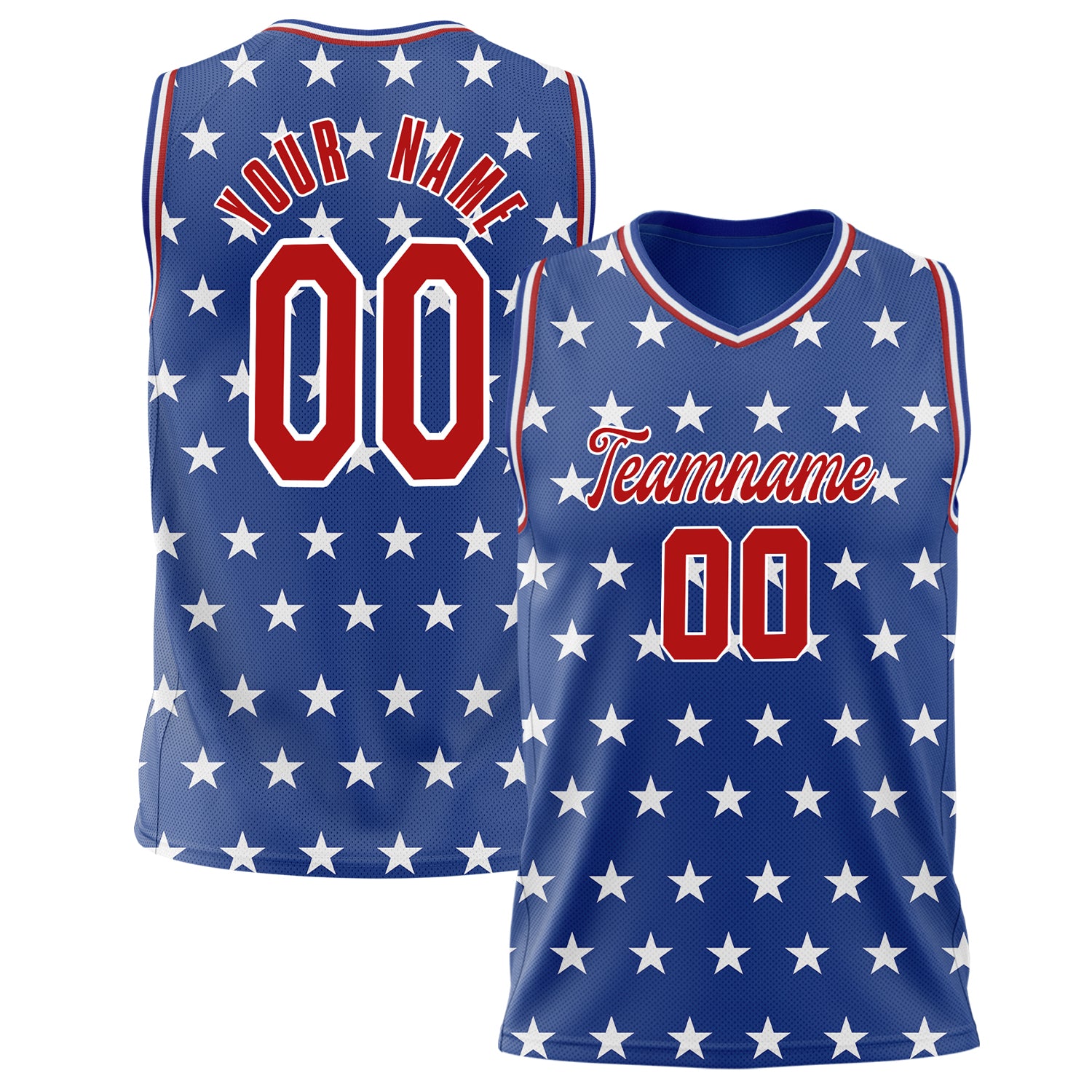 Benutzerdefiniertes Professionelles Königsblau Rot Basketballtrikot BS02240626XJ215