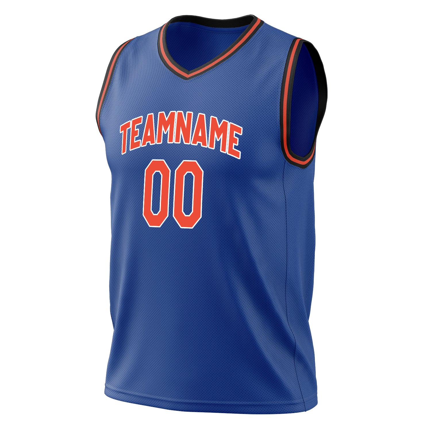Benutzerdefiniertes Professionelles Königsblau Orange Basketballtrikot