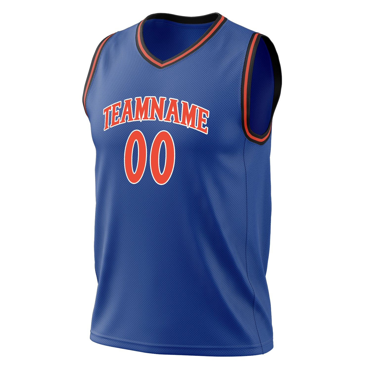 Benutzerdefiniertes Professionelles Königsblau Orange Basketballtrikot