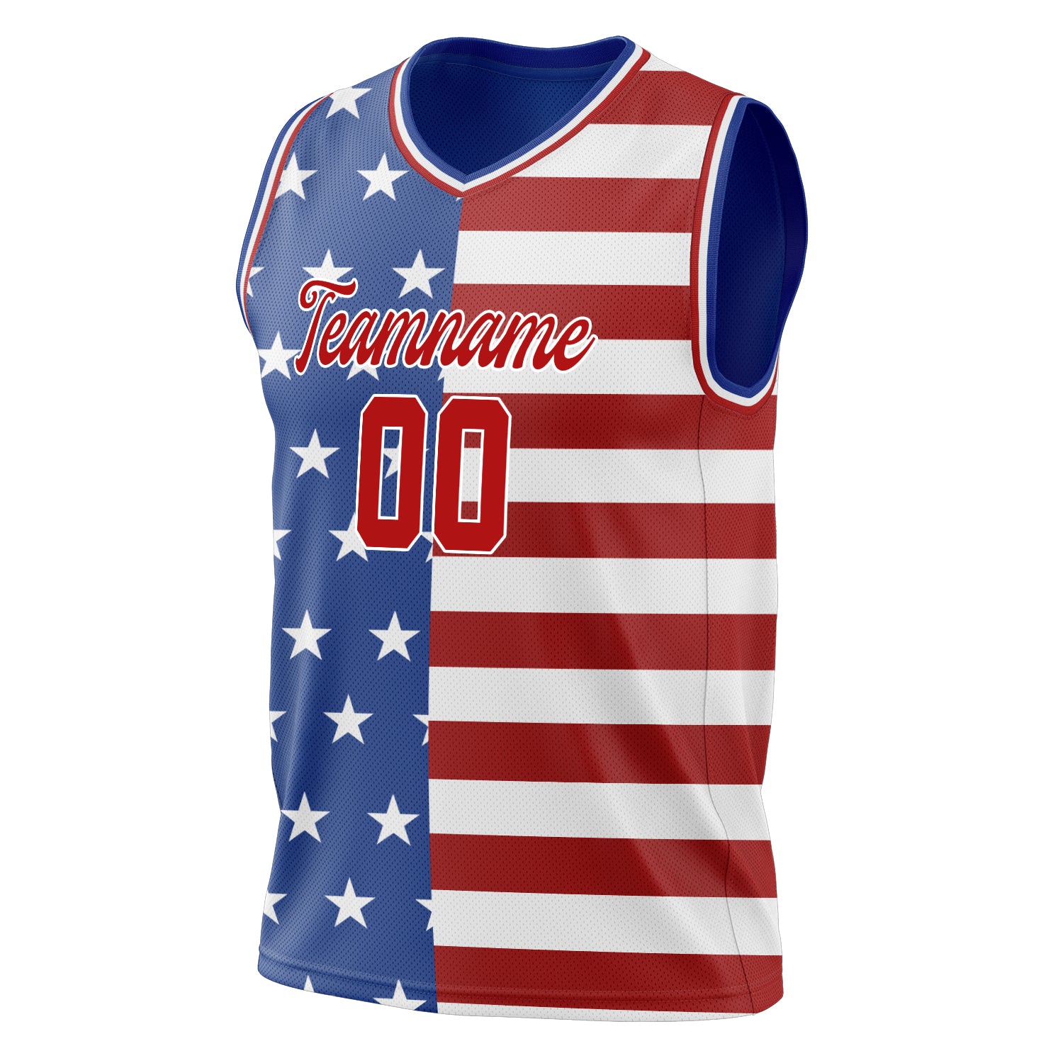 Custom Professional Royal Blue Red Basketball Jersey