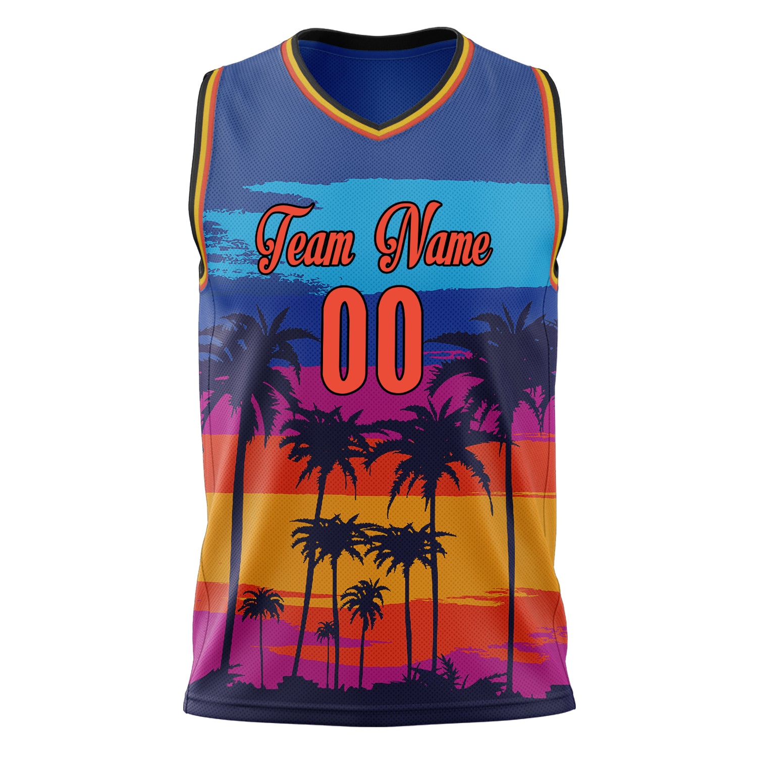 Custom Professional Royal Blue Orange Basketball Jersey