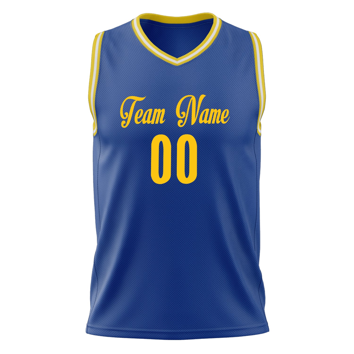 Custom Professional Royal Blue Gold Basketball Jersey