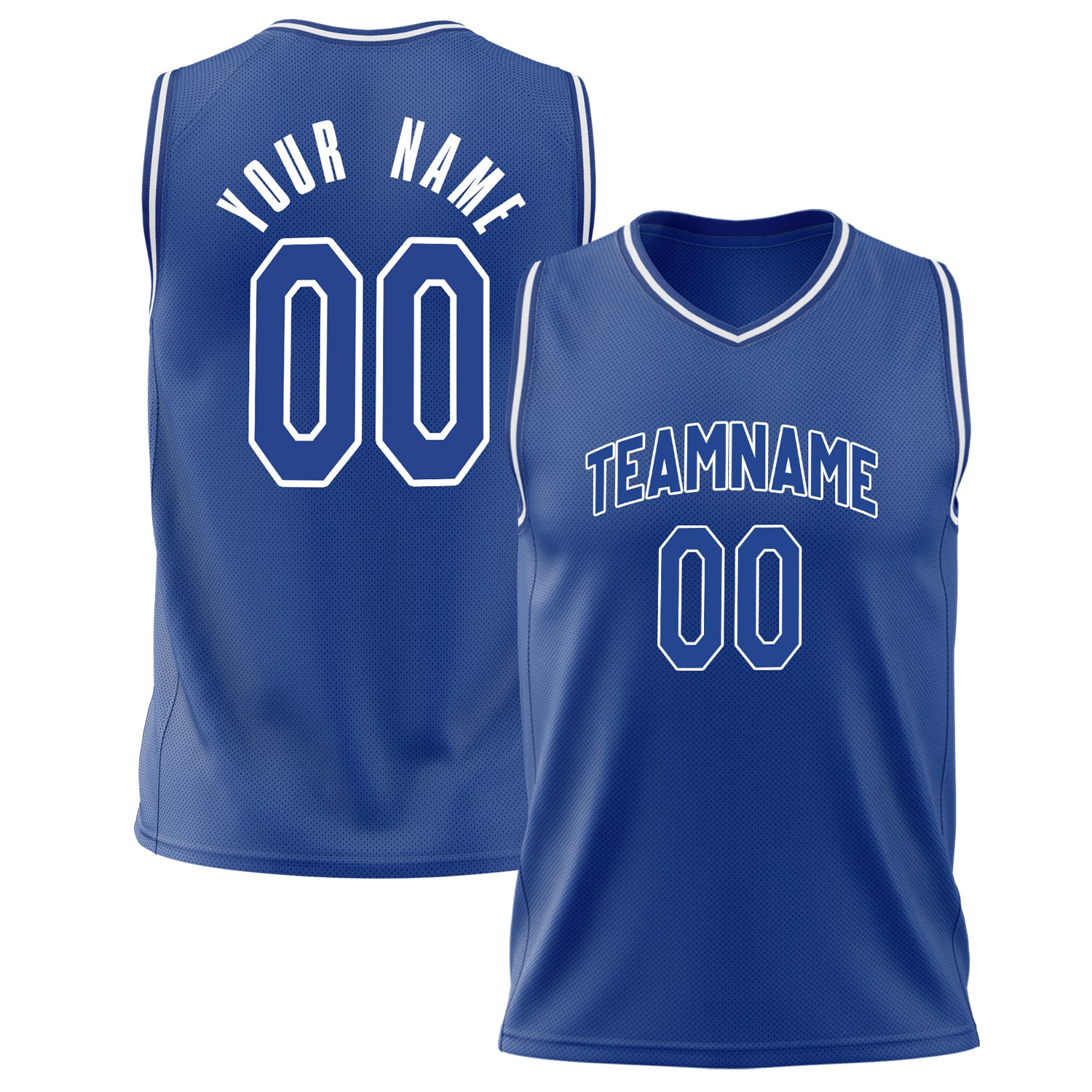 Benutzerdefiniertes Professionelles Königsblau Weiß Basketballtrikot BS02240626XJ229