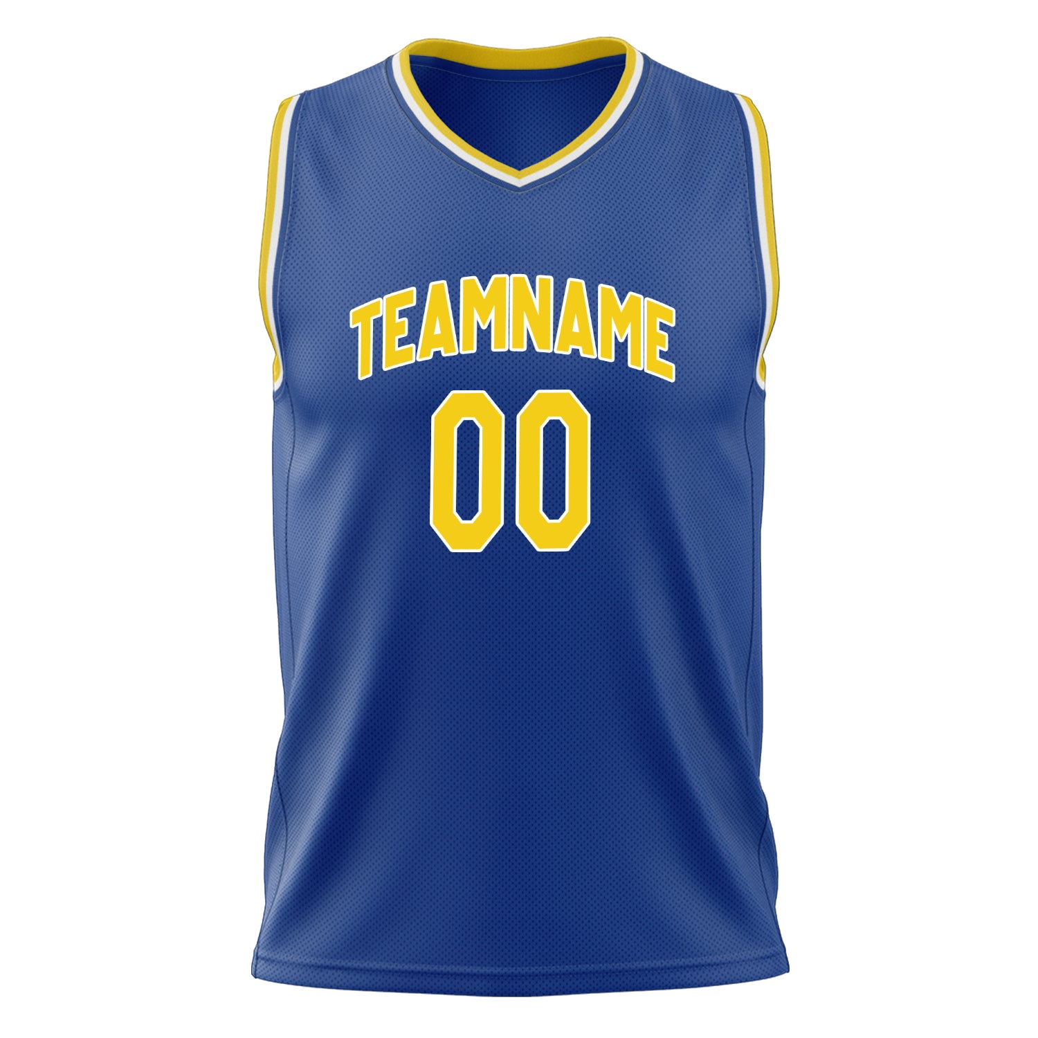 Custom Professional Royal Blue Yellow Basketball Jersey