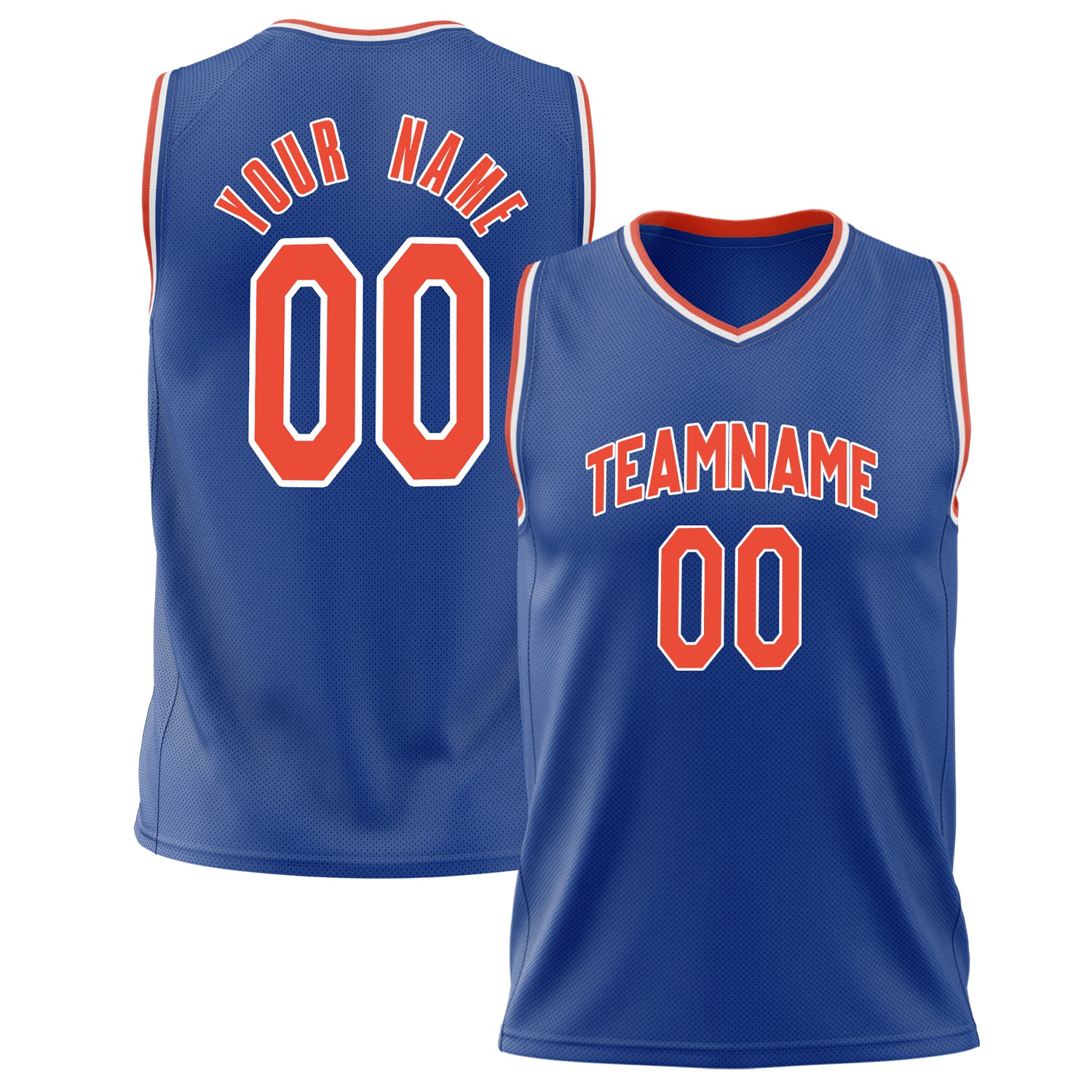 Benutzerdefiniertes Professionelles Königsblau Orange Basketballtrikot BS02240626XJ232