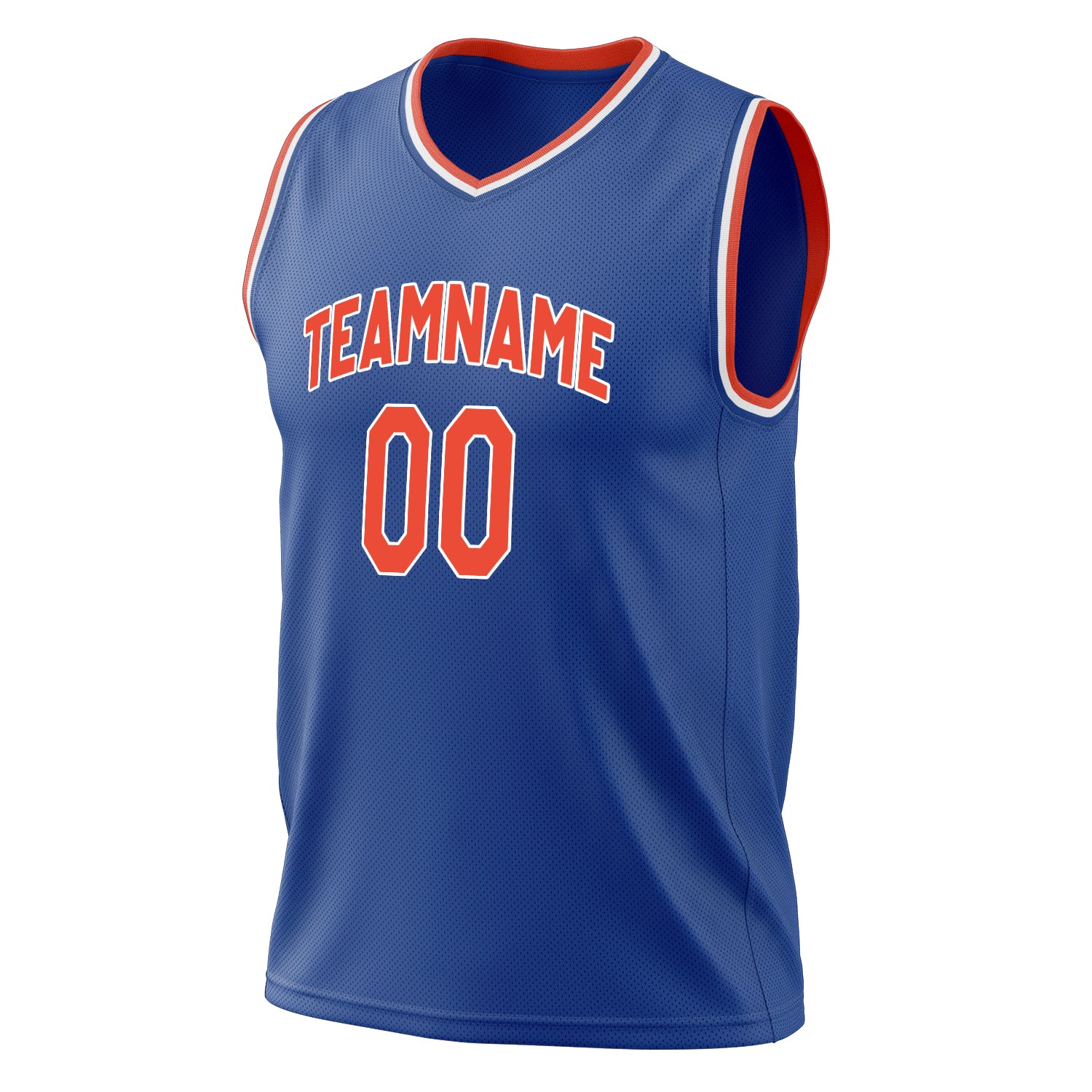Benutzerdefiniertes Professionelles Königsblau Orange Basketballtrikot