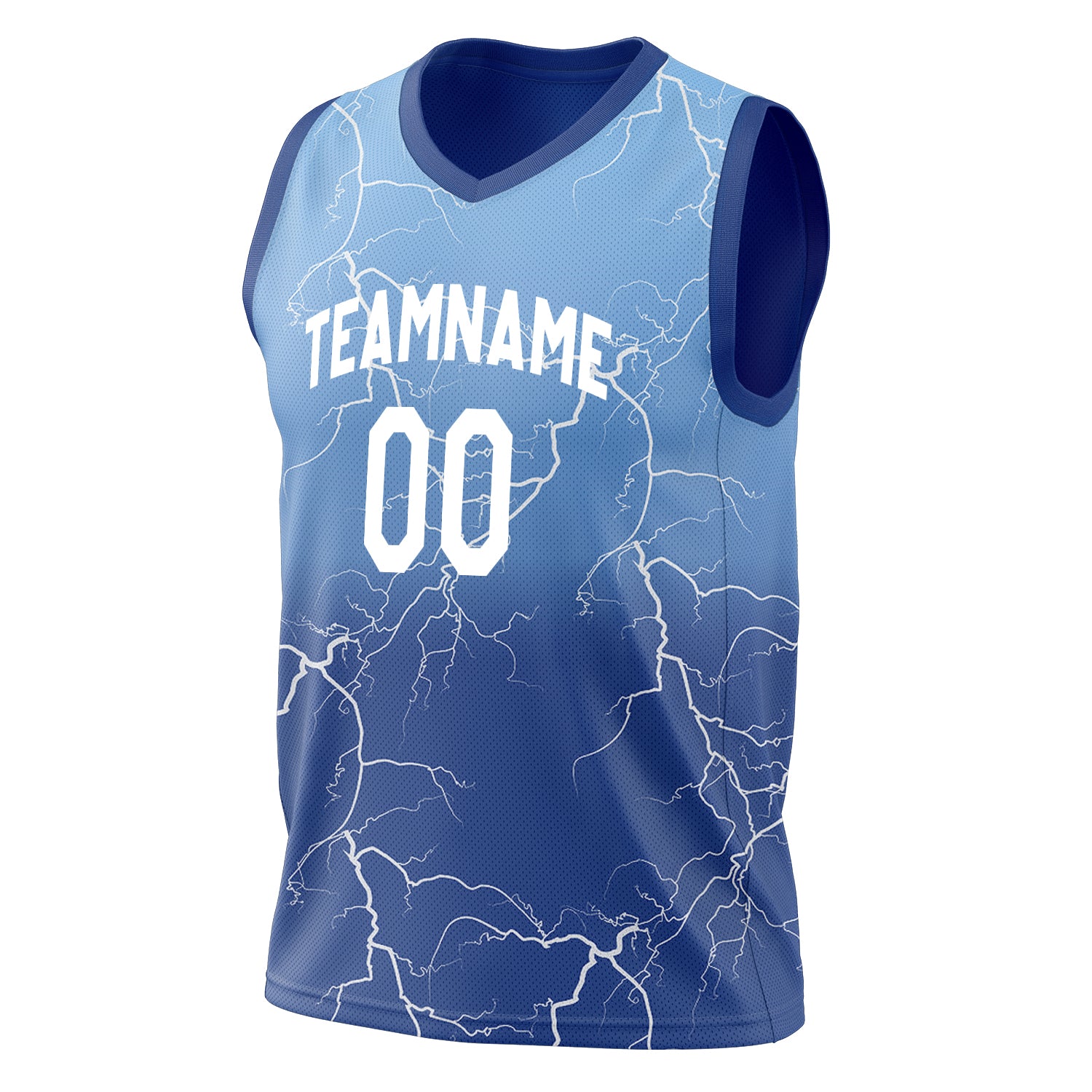 Custom Professional Royal Blue White Basketball Jersey