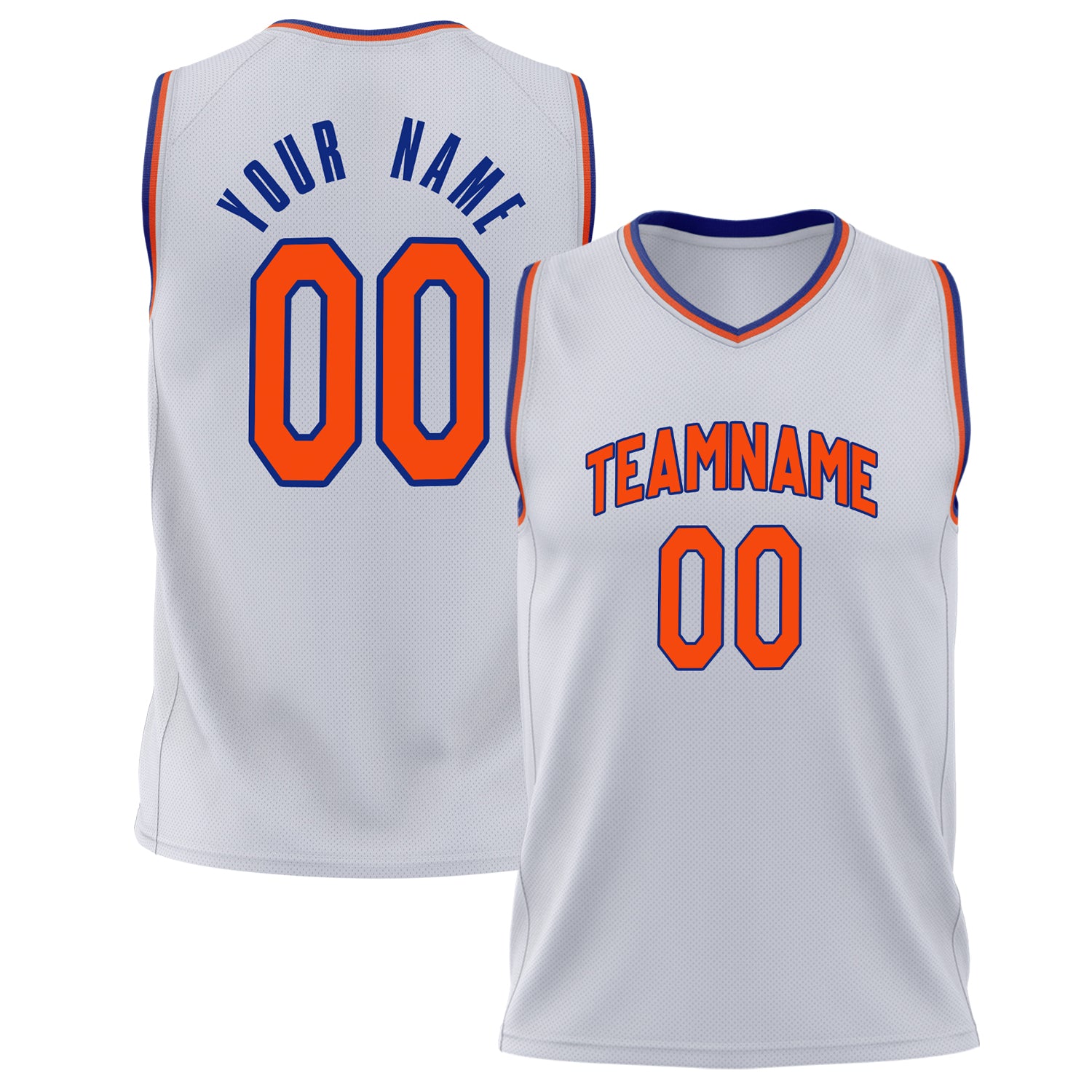 Benutzerdefiniertes Professionelles Weiß Orange Basketballtrikot BS02240626XJ257