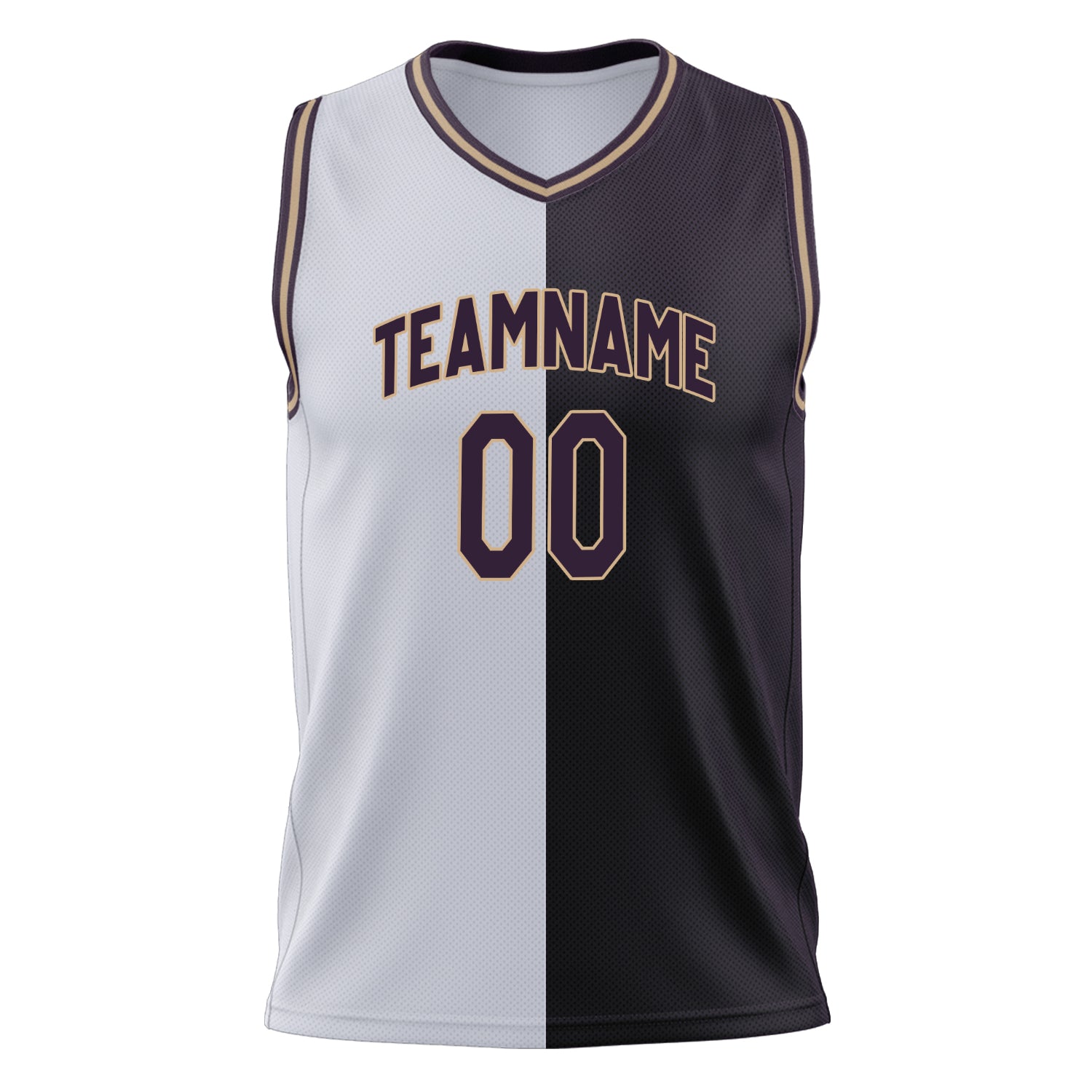 Benutzerdefiniertes Professionelles Weiß Schwarz Basketballtrikot