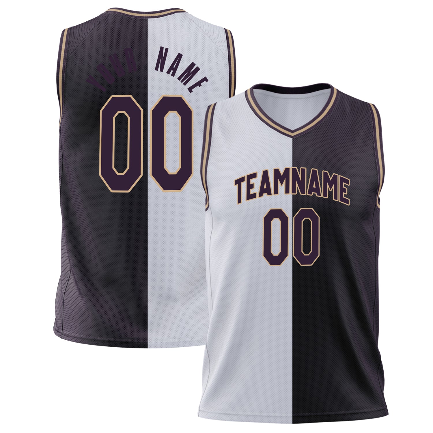 Benutzerdefiniertes Professionelles Weiß Schwarz Basketballtrikot BS02240626XJ259